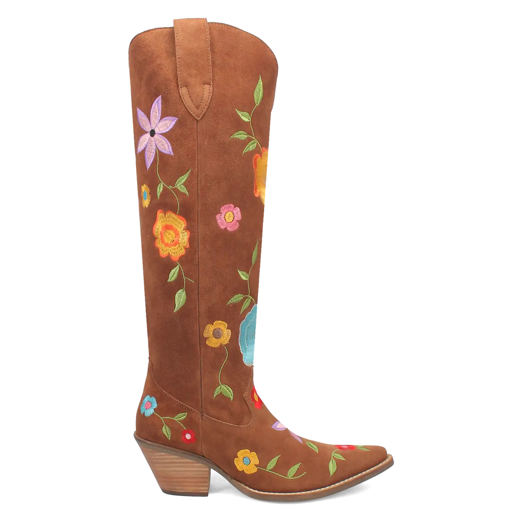 Dingo Flower Power - Women's Suede Leather Cowgirl Boots