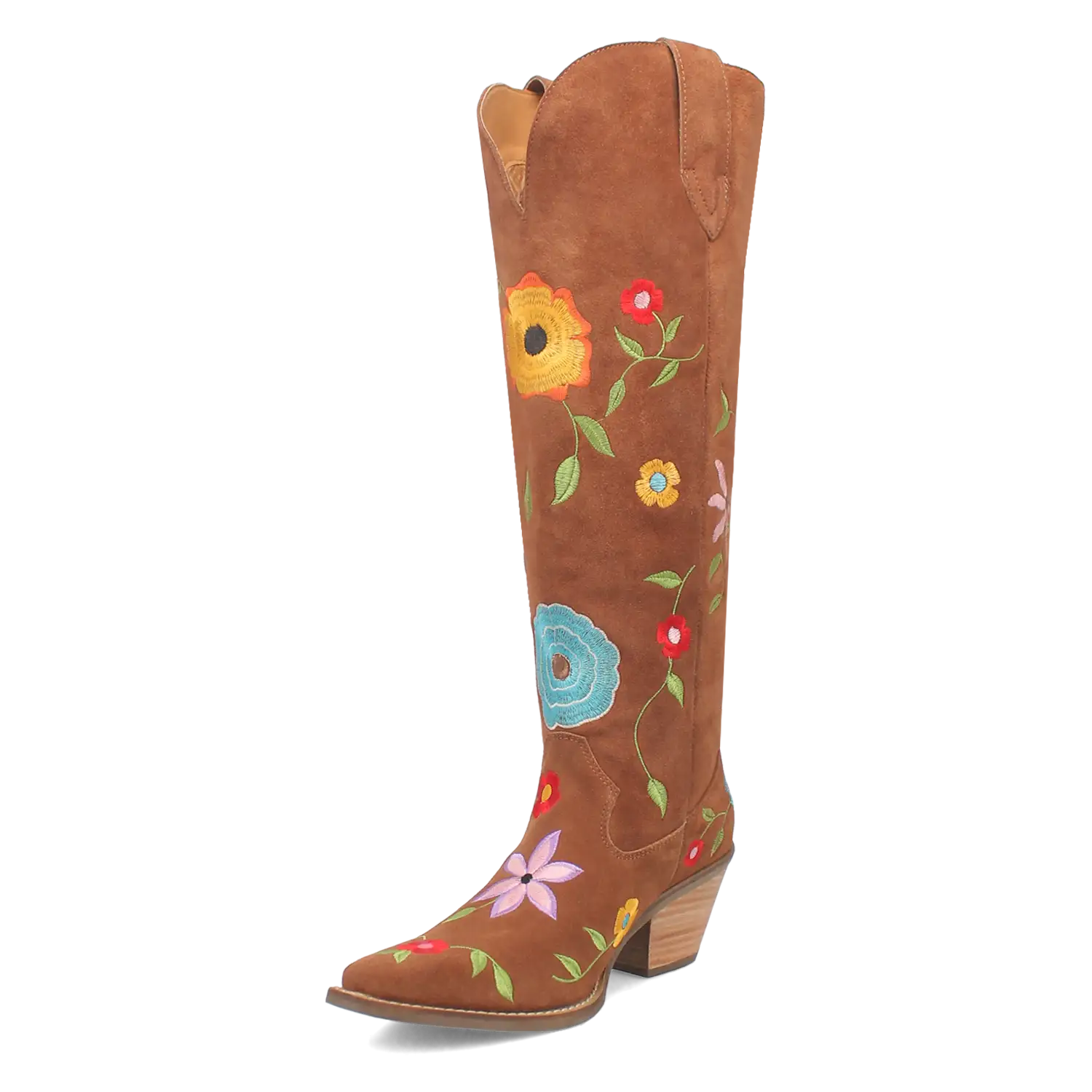 Dingo Flower Power - Women's Suede Leather Cowgirl Boots