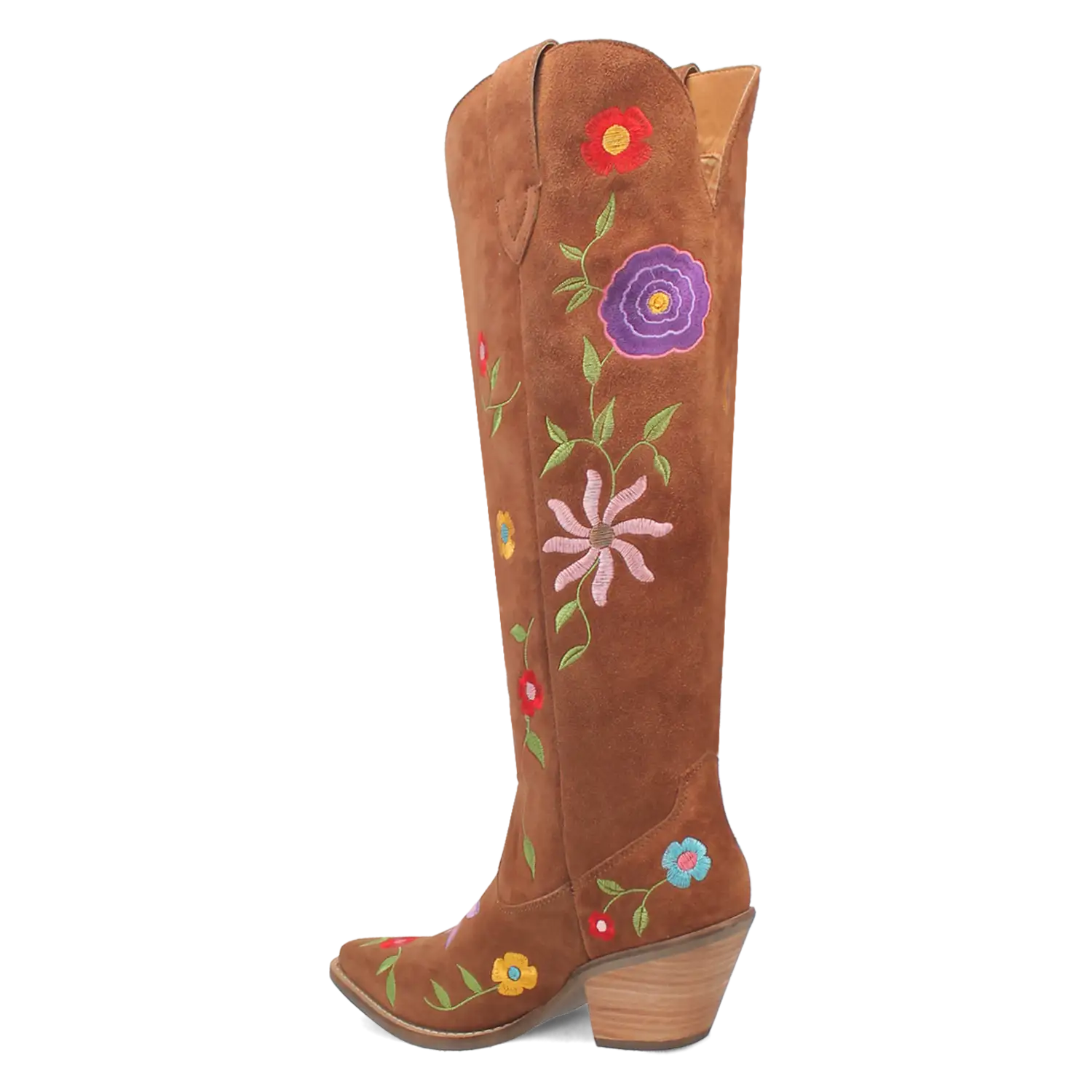 Dingo Flower Power - Women's Suede Leather Cowgirl Boots