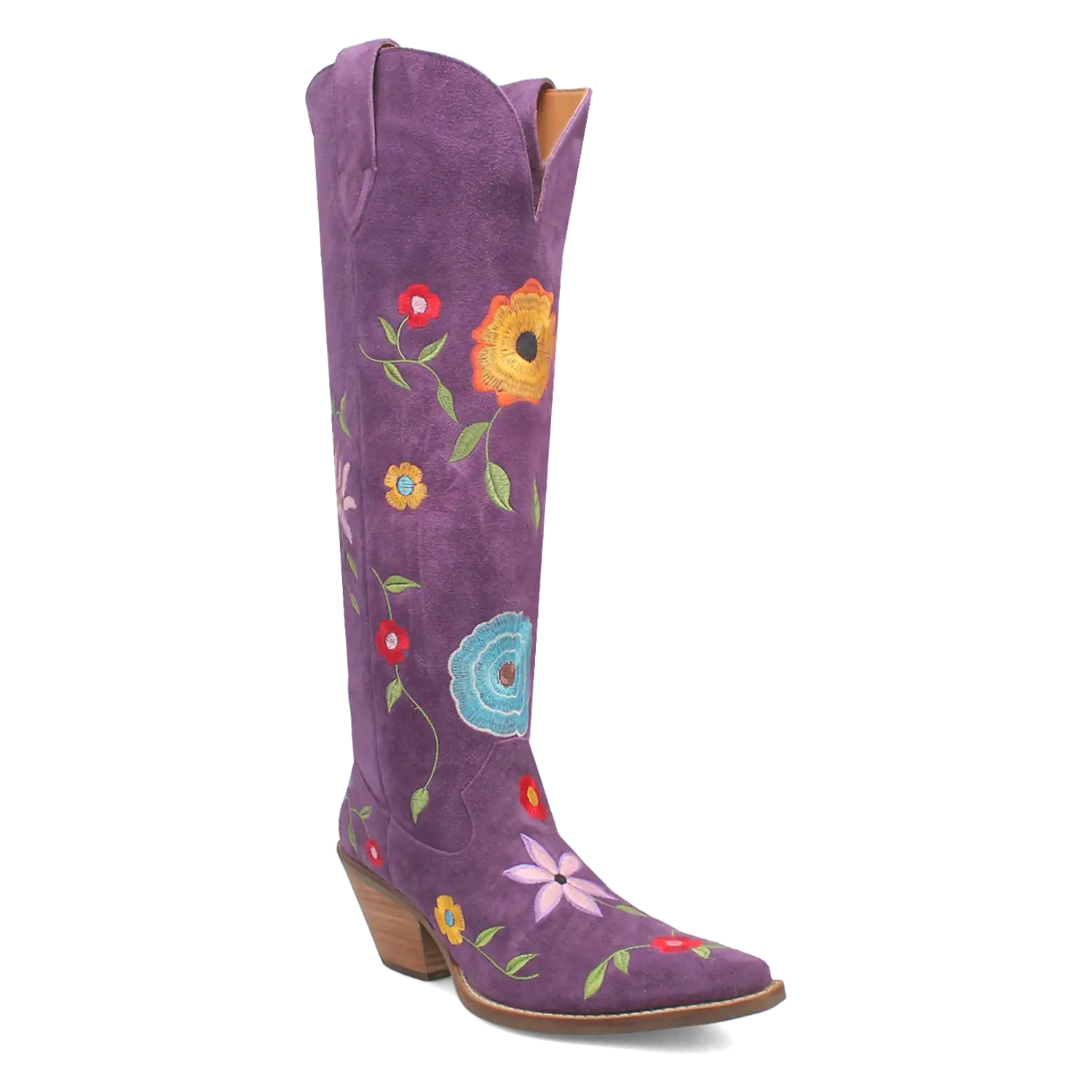Dingo Flower Power - Women's Suede Leather Cowgirl Boots