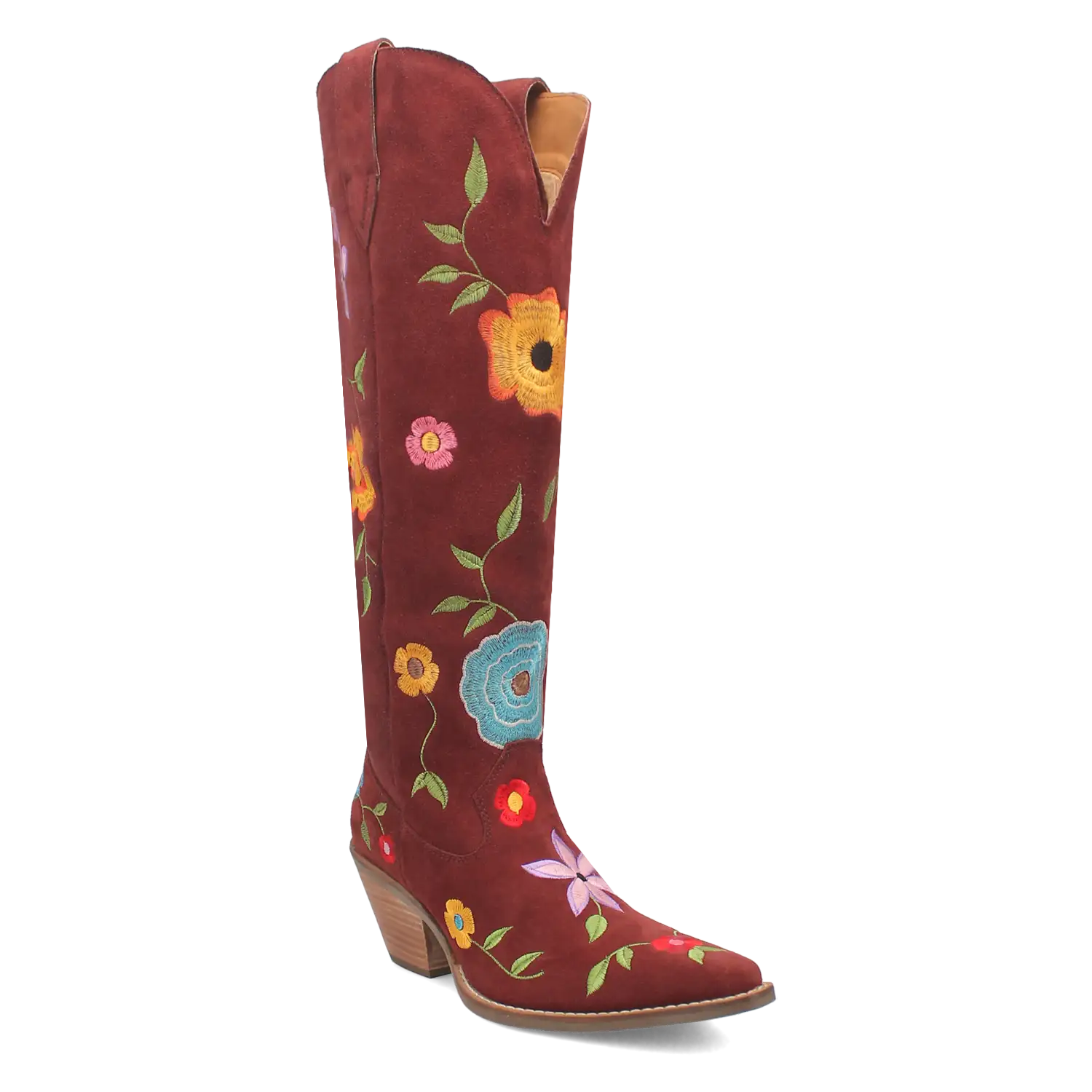 Dingo Flower Power - Women's Suede Leather Cowgirl Boots