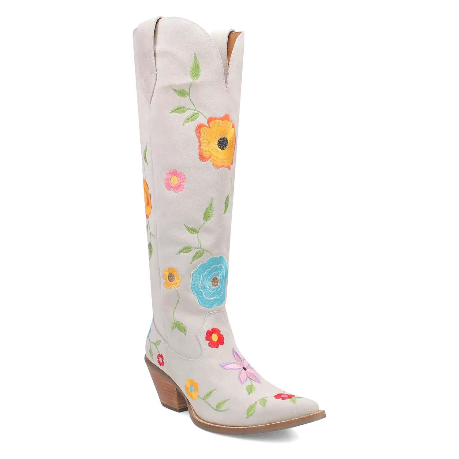 Dingo Flower Power - Women's Suede Leather Cowgirl Boots
