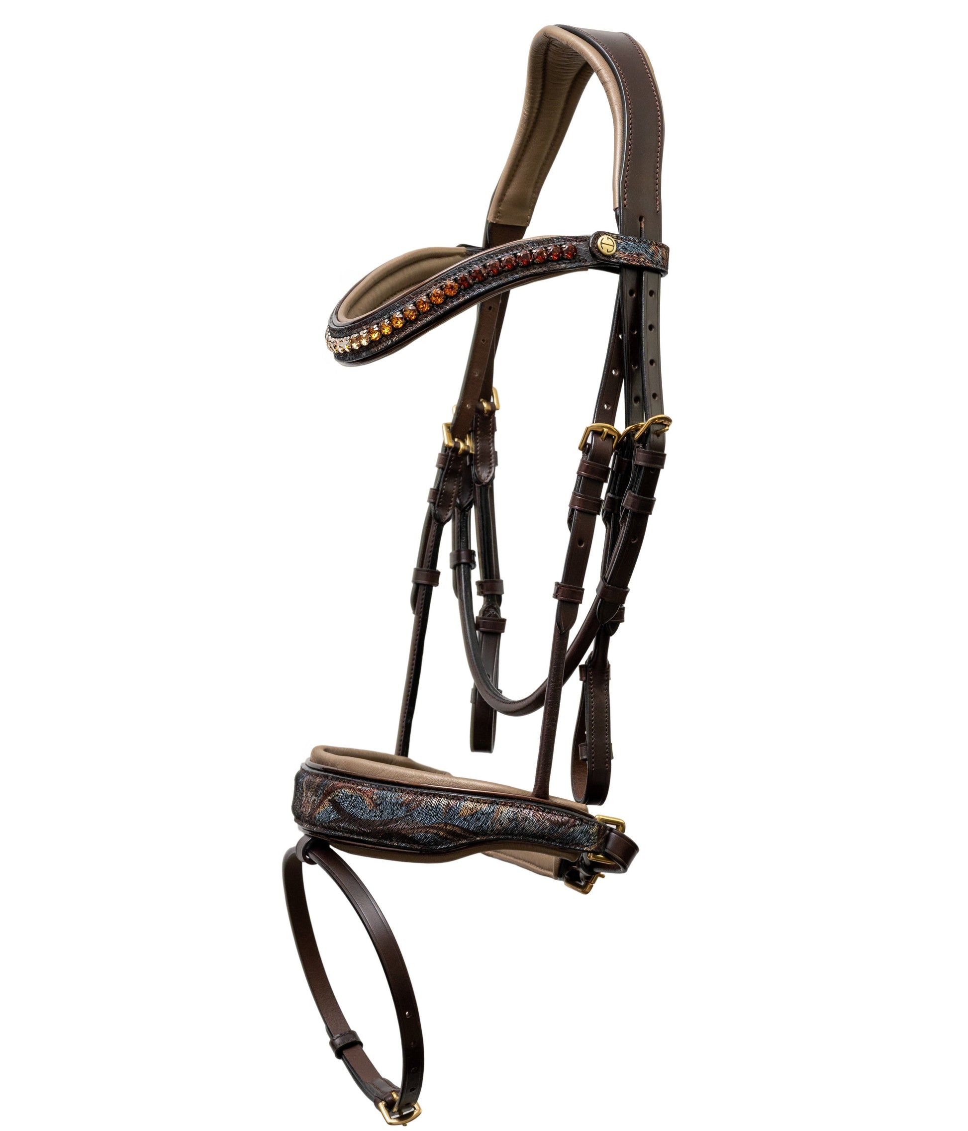 Aspen Leather Snaffle Bridle with Removable Flash