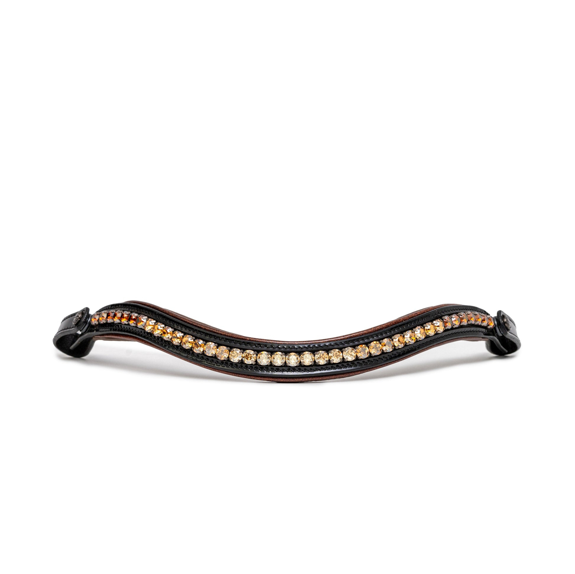 The Palermo Black Patent Leather Snaffle with Brown Padding