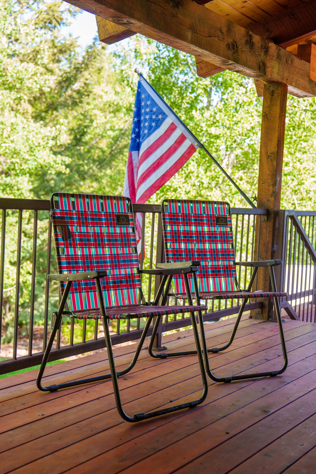 Retro Camp Chair - Red/Blue