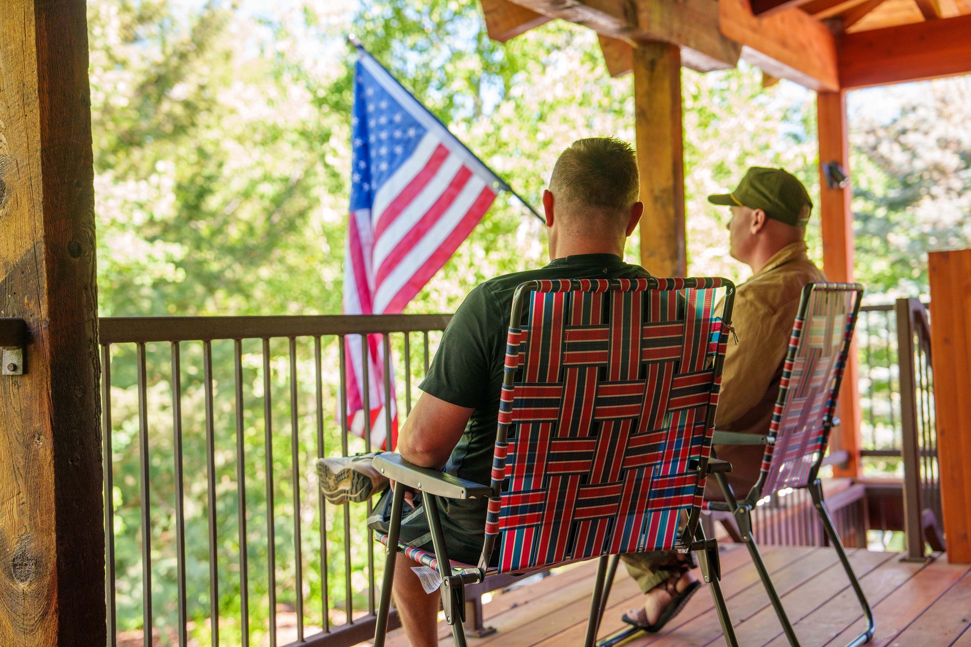Retro Camp Chair - Red/Blue