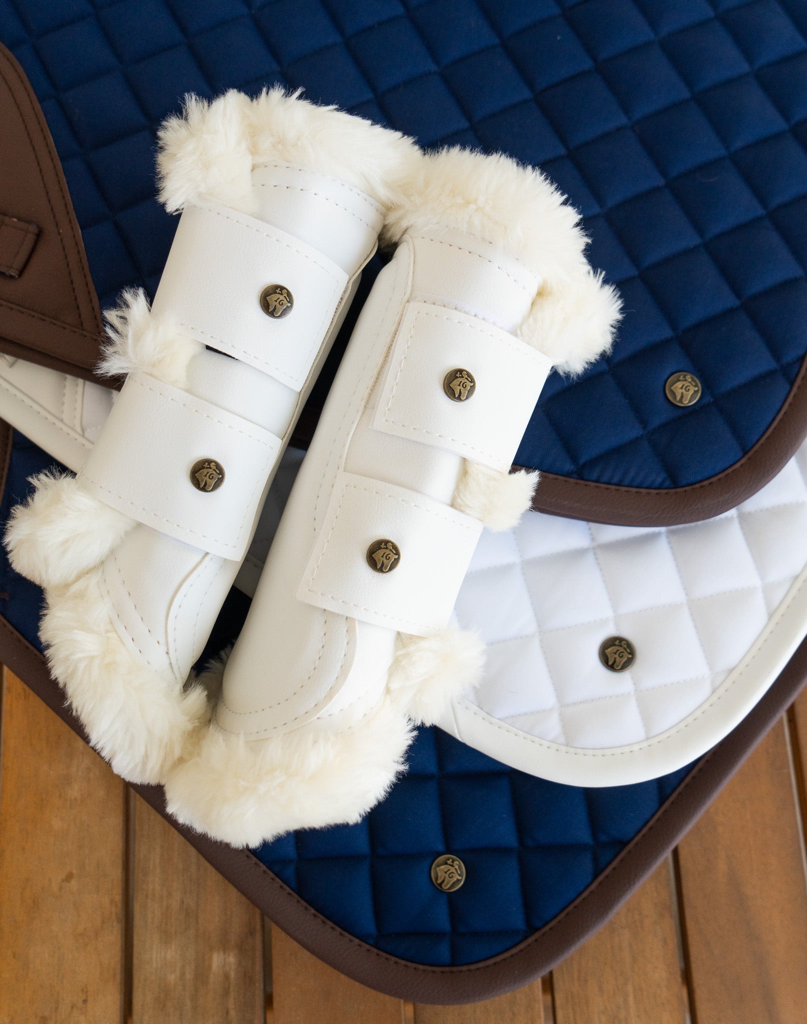 Leatherette Brushing Boots, White