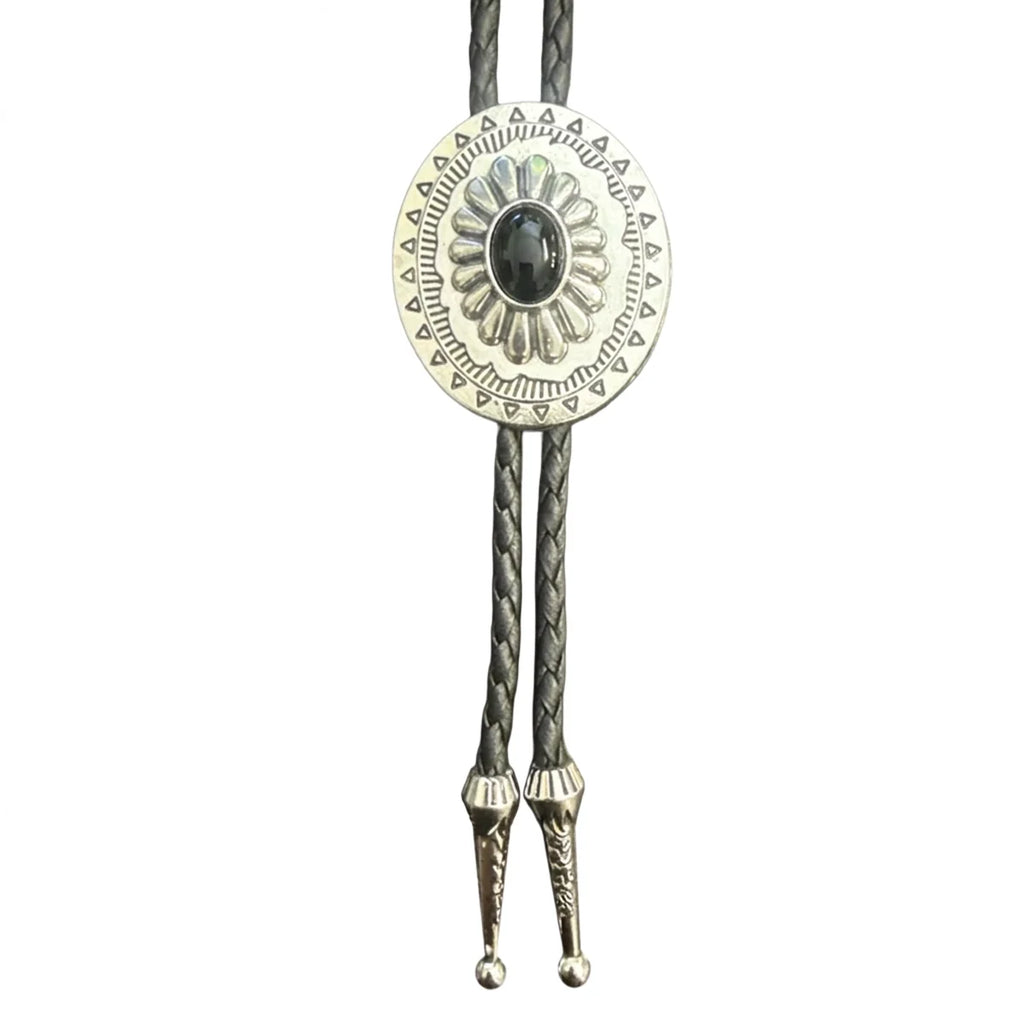 Deadwood Silver Sunburst (Onyx) - Bolo Tie