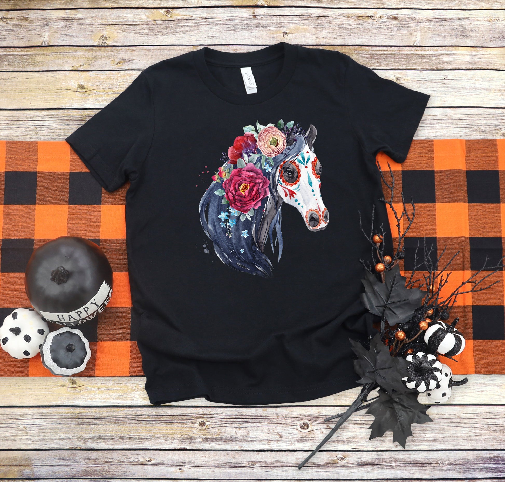 Painted Day of the Dead Horse Youth T-Shirt