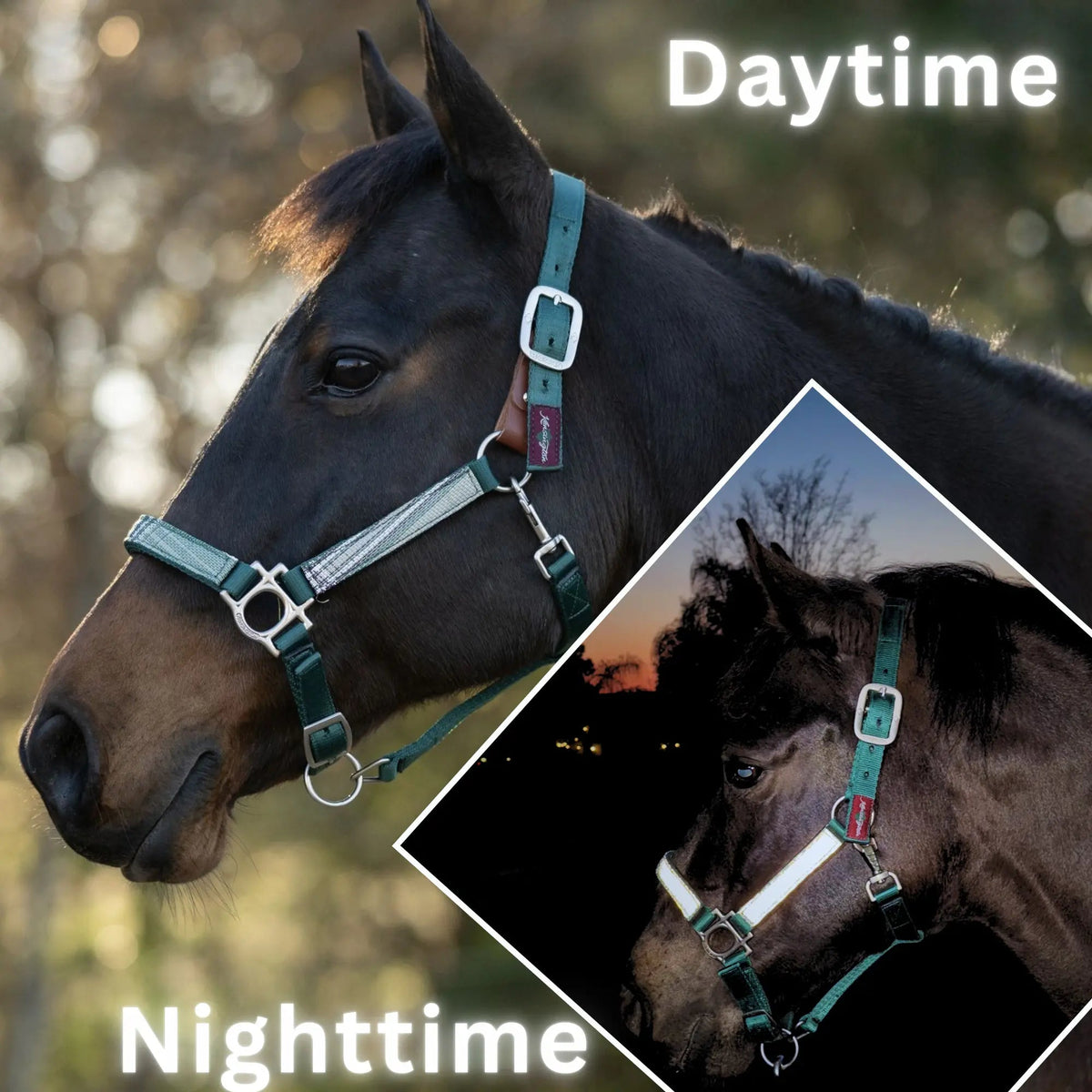 Reflective Breakaway Nylon Halter with Textliene