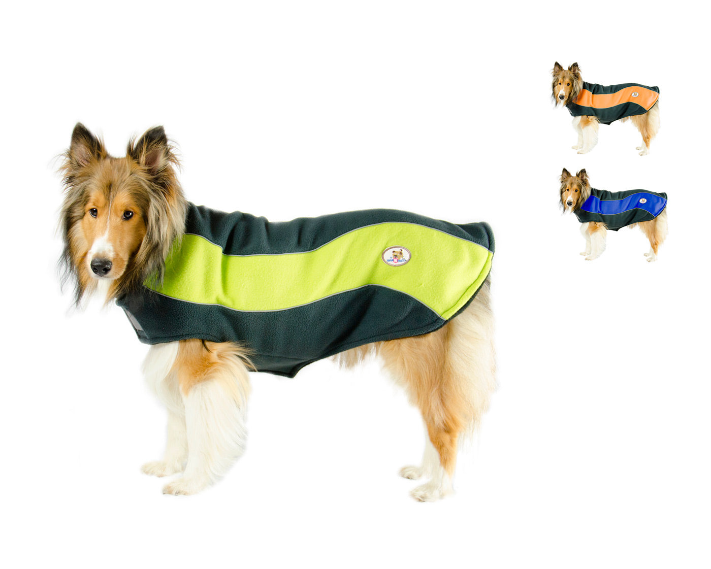 Double Layer Every Day Fleece Cold Weather Adventure Dog Sweater Coat with Reflective Stripes by CuteNfuzzy