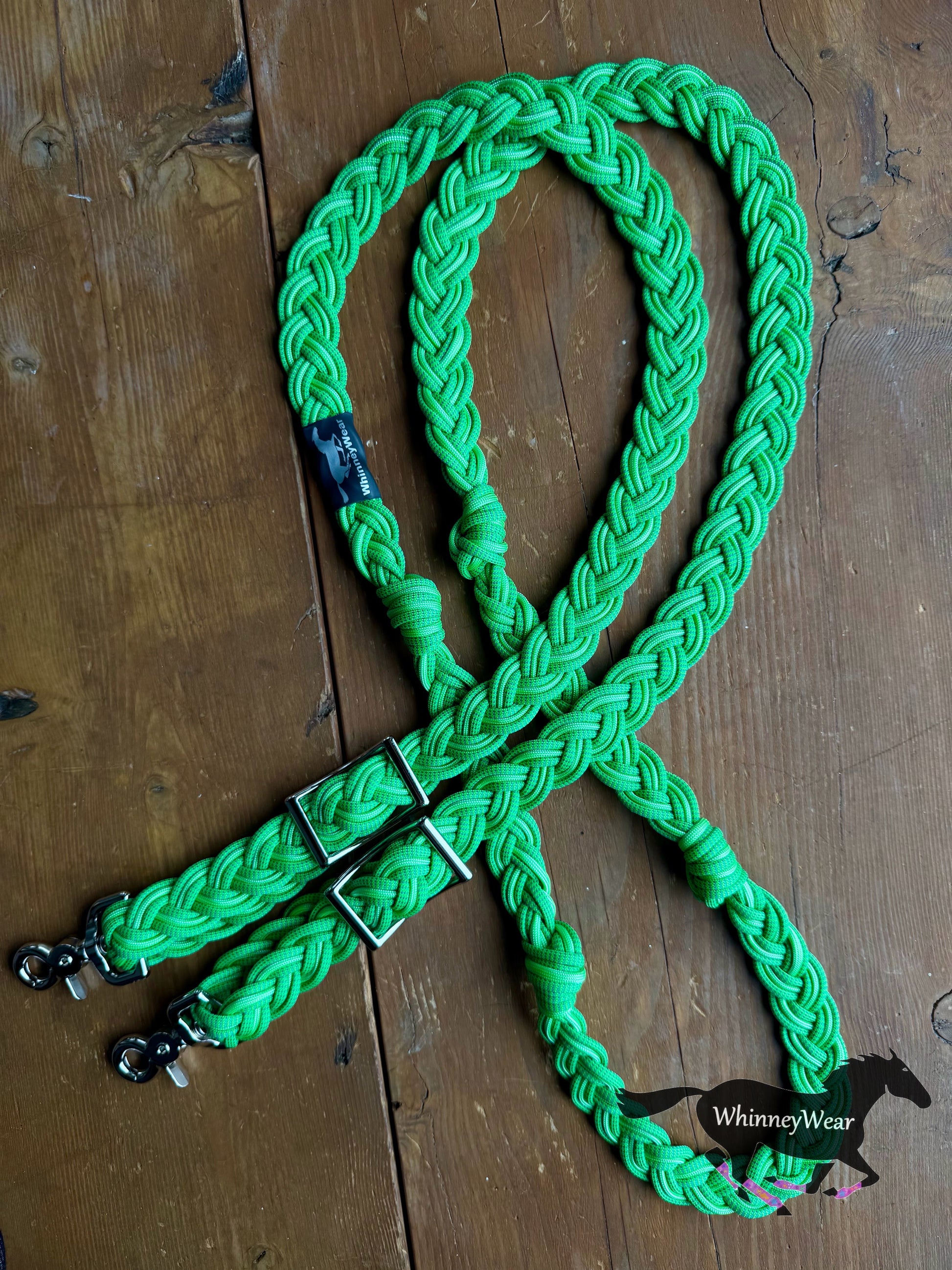 8ft Lime Specs Braided Reins