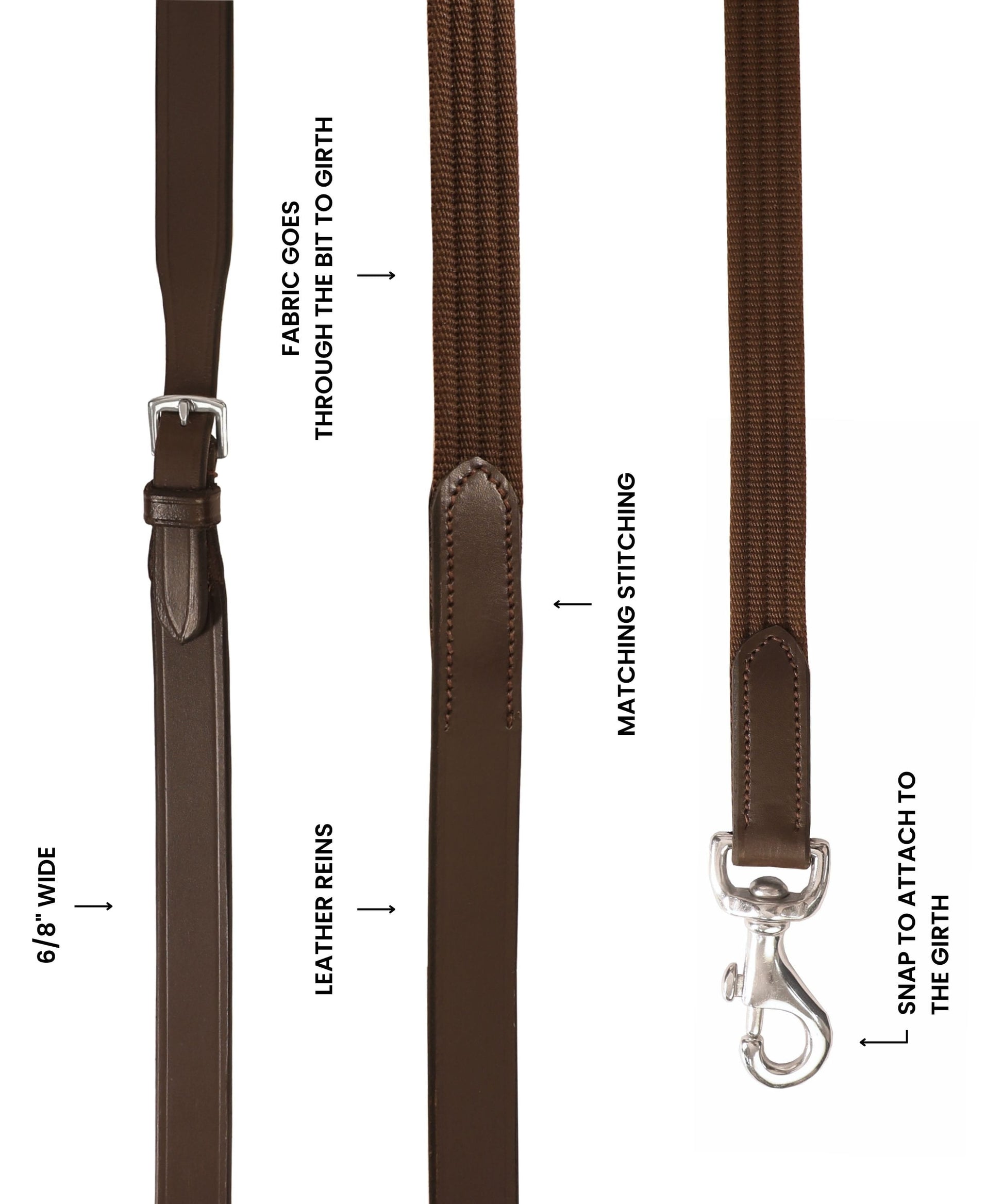 ExionPro Web & Leather Draw Reins