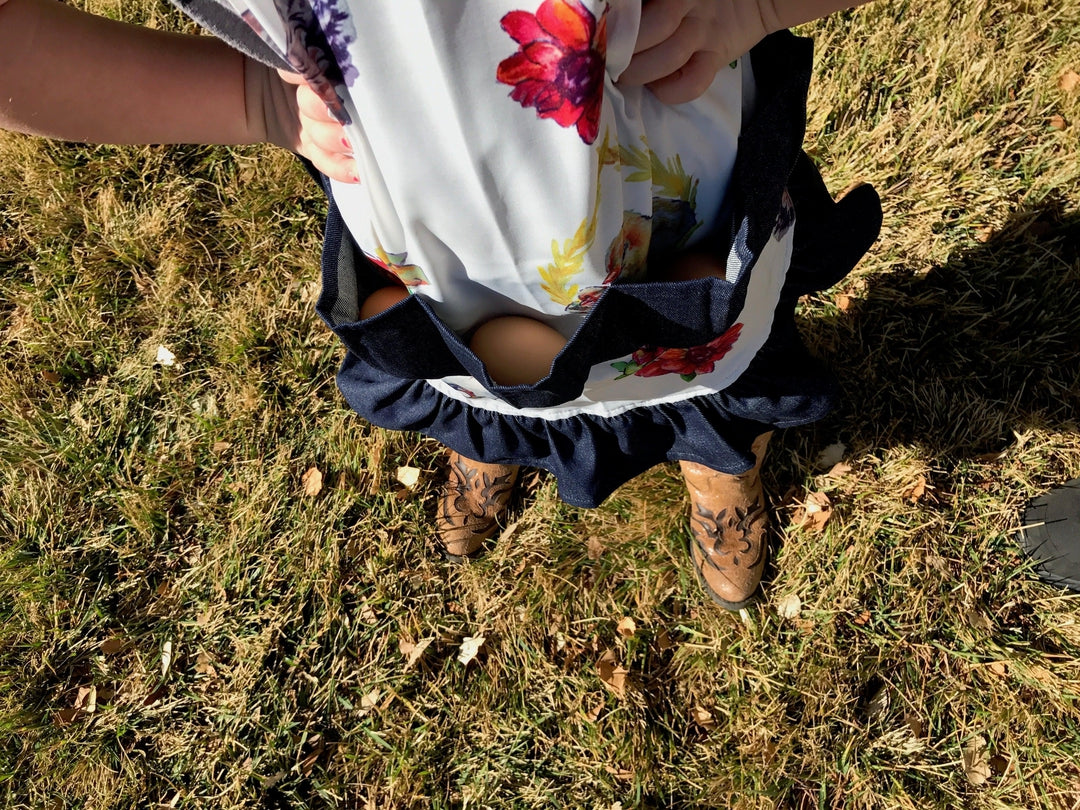 Egg Apron Full Length Chicken Print