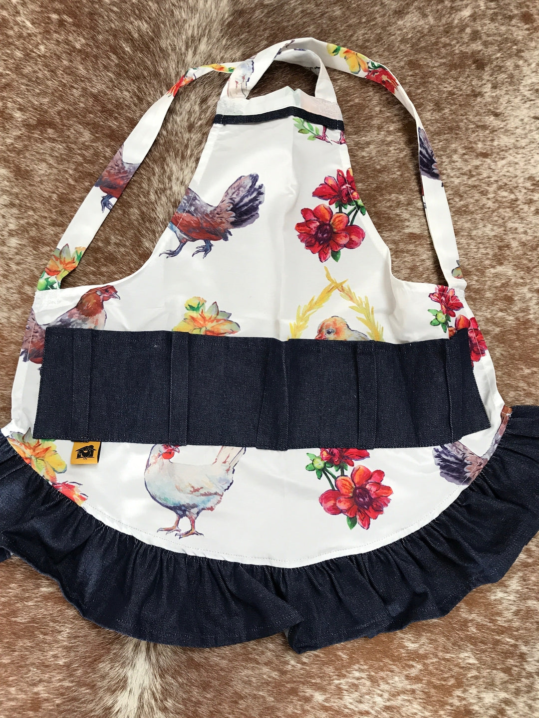 Egg Apron Full Length Chicken Print