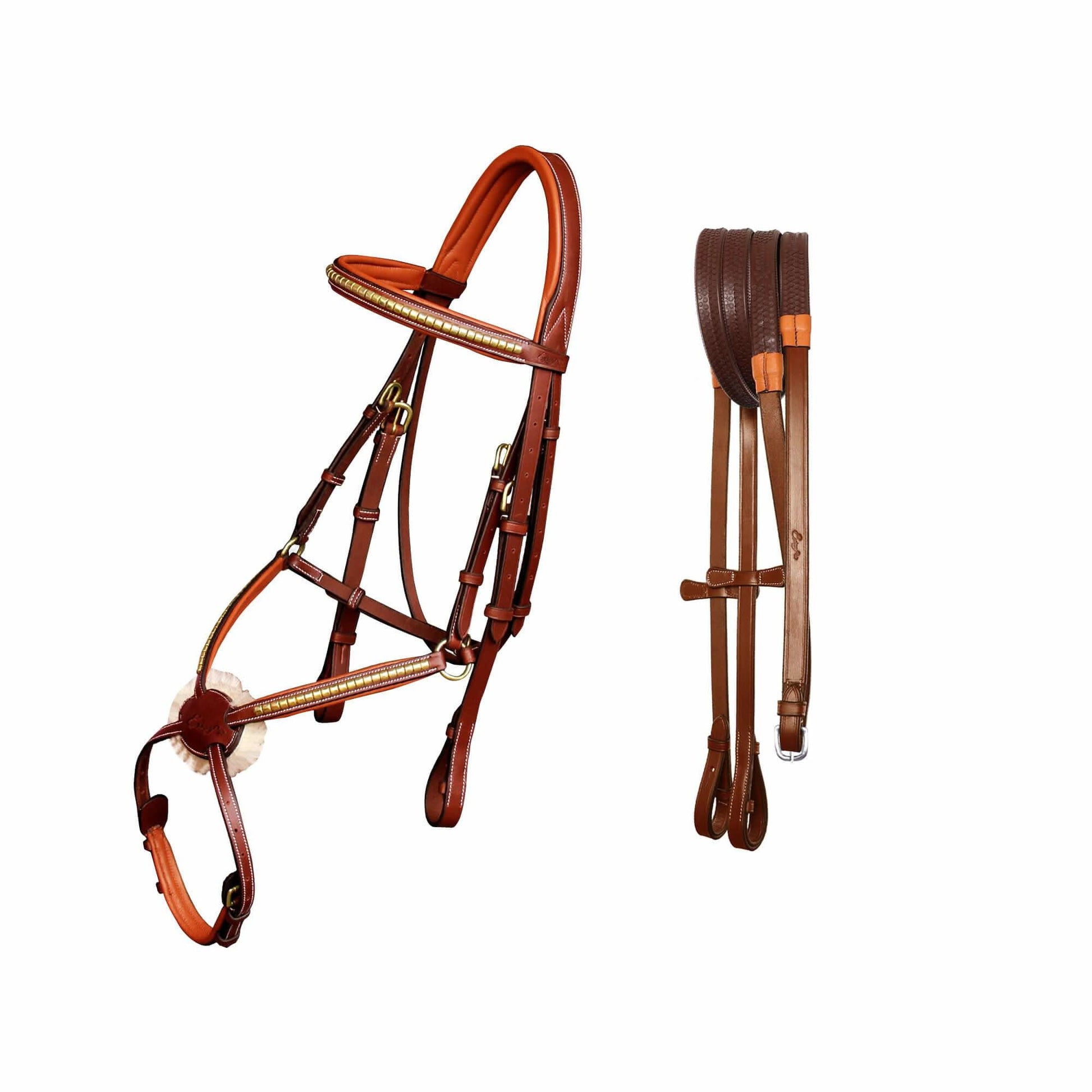 ExionPro SS / Brass Clincher Figure 8 Bridle with Rubber Reins