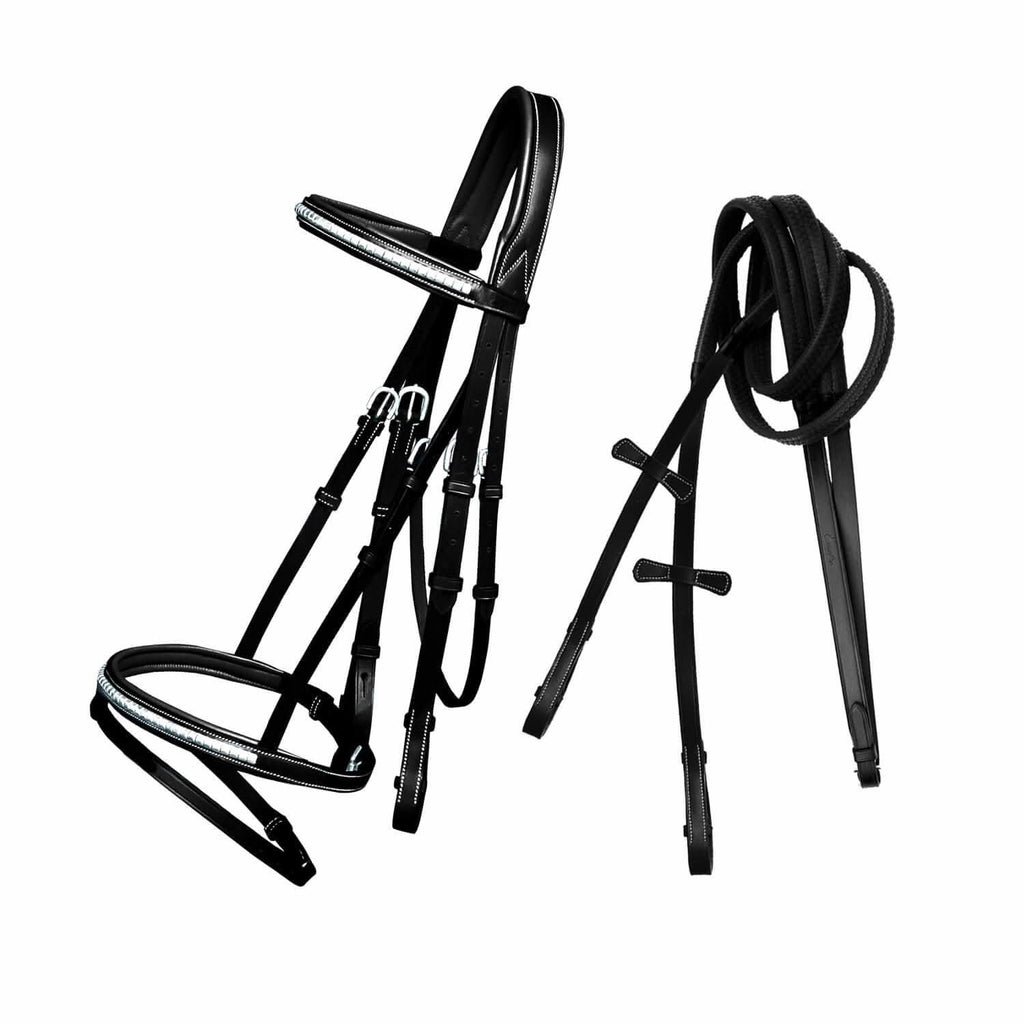 ExionPro SS Clincher Studded Bridle With Flash and Reins