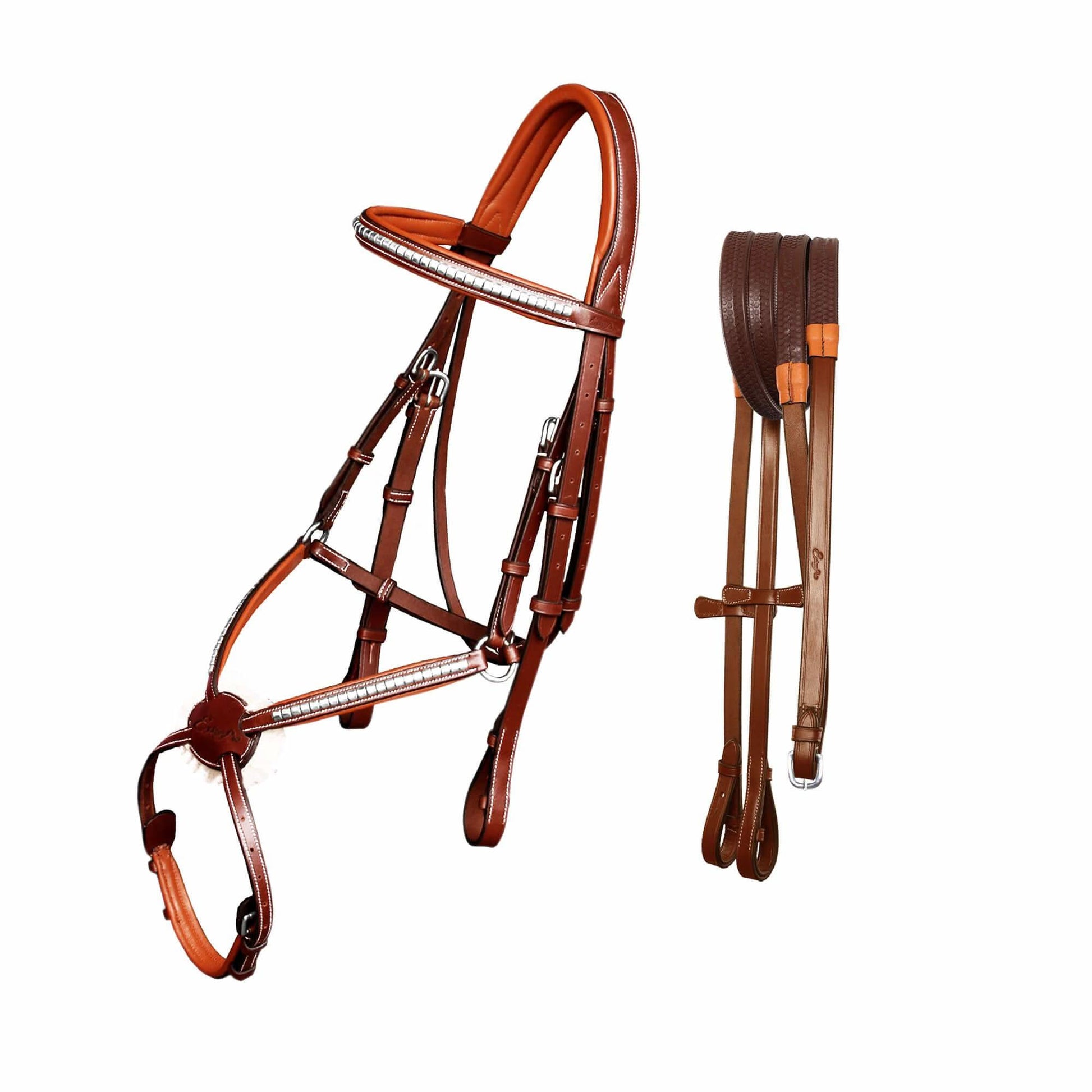 ExionPro SS / Brass Clincher Figure 8 Bridle with Rubber Reins