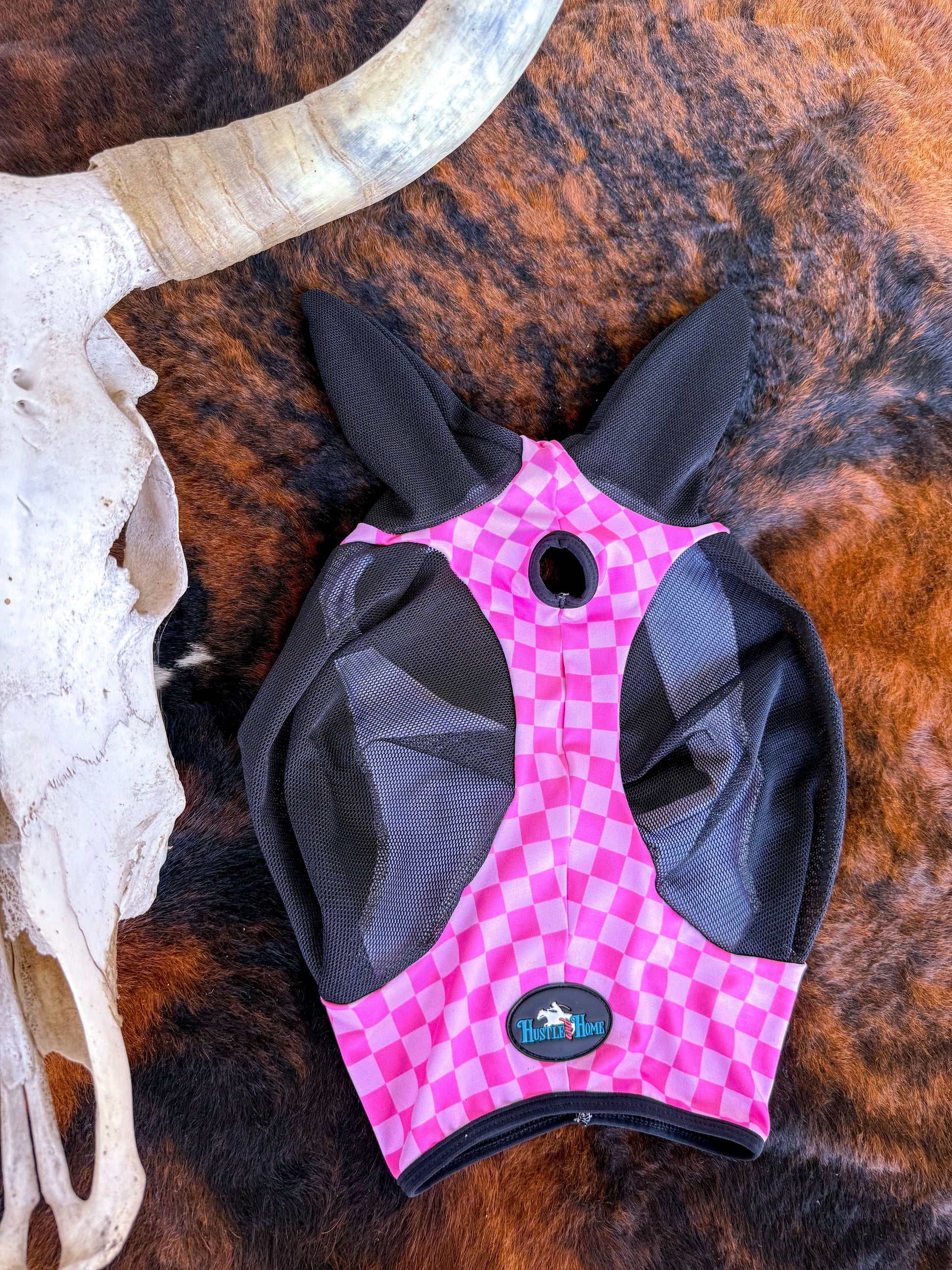 Checks Out (Pink/Pink) Fly Mask