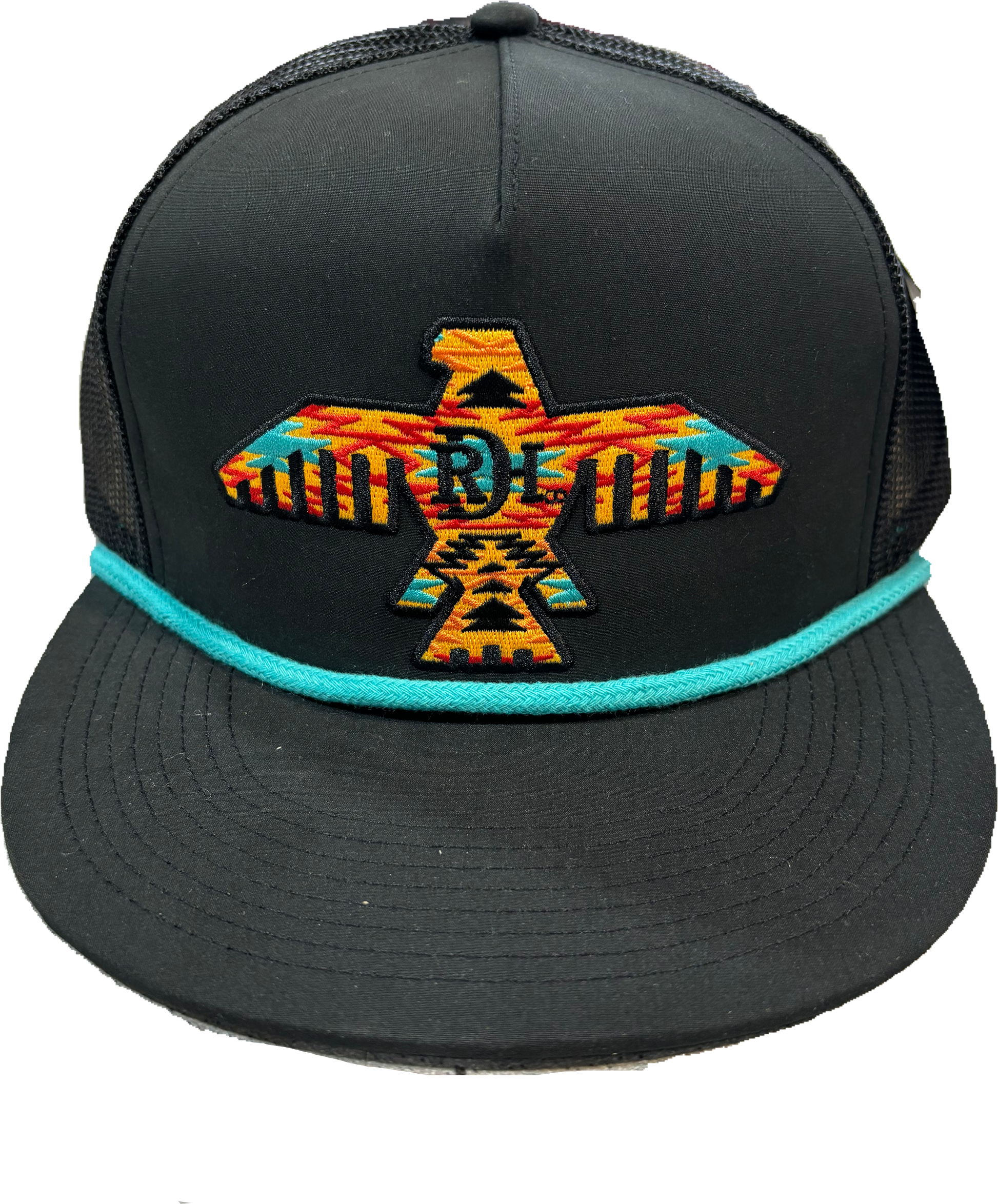 JOHNNY- BLACK/BLACK/TURQUOISE ROPE- RED DIRT