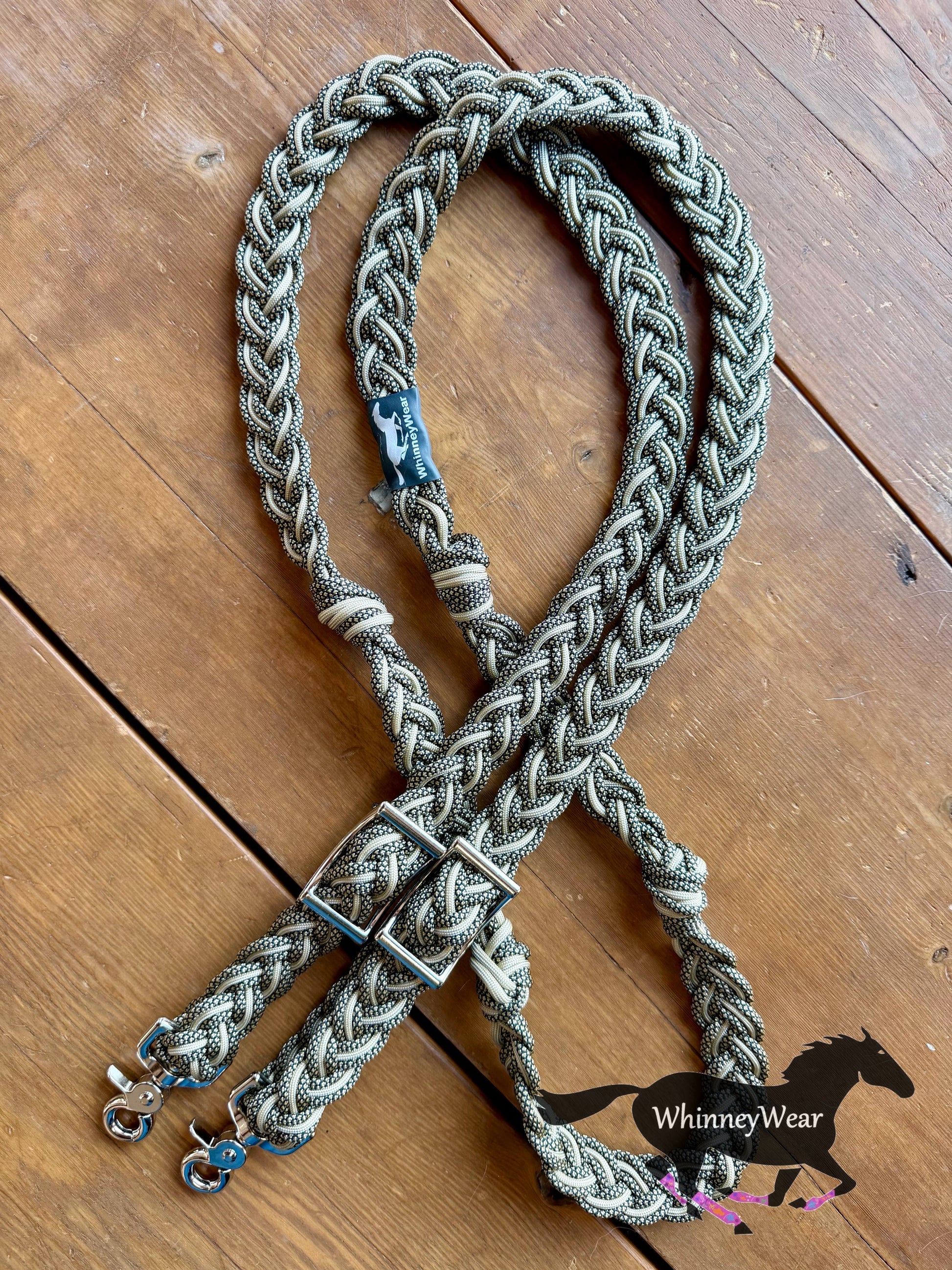 8ft Gold Diamonds Braided Reins