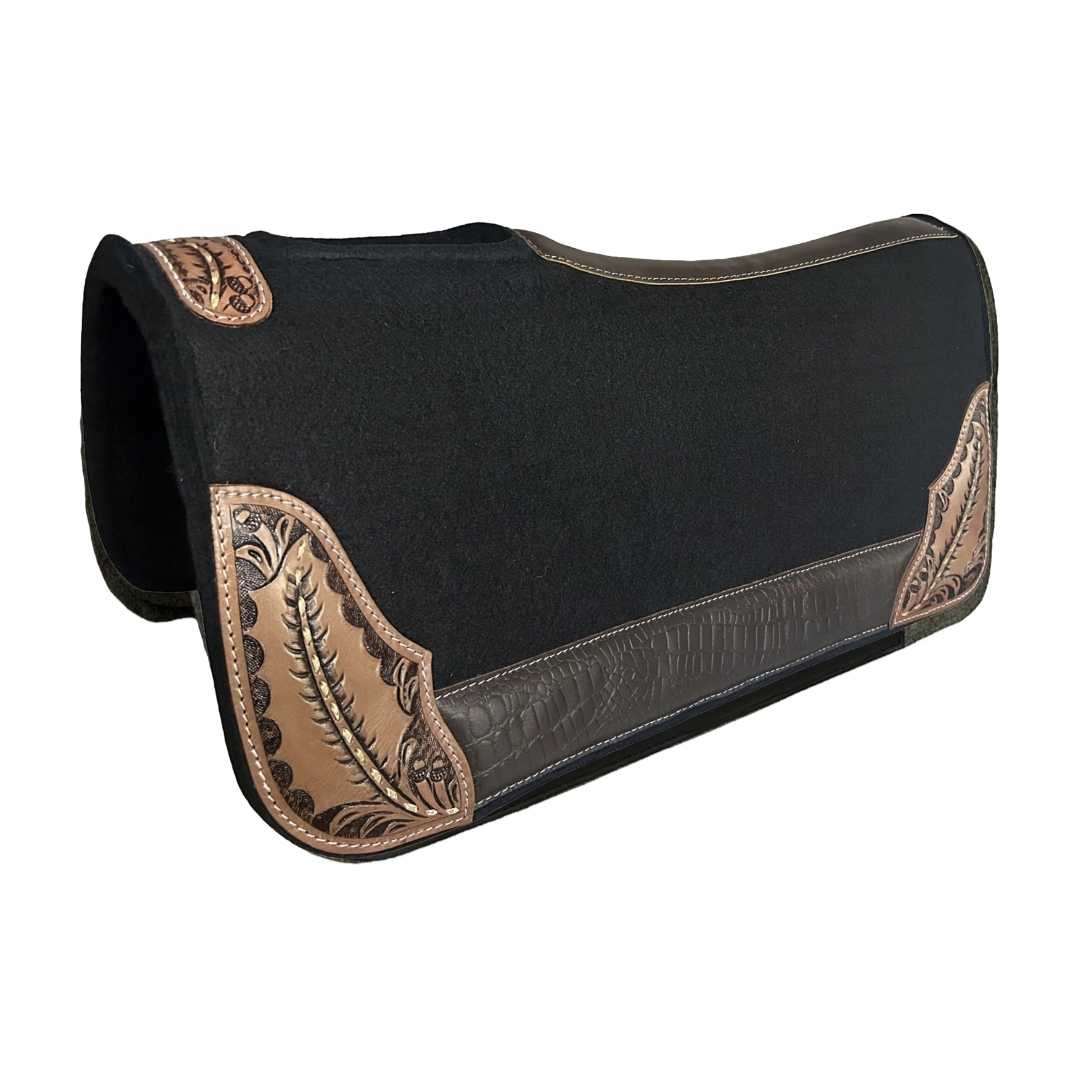 TuffRider Filigree Black Polyester Felt Pad-1"