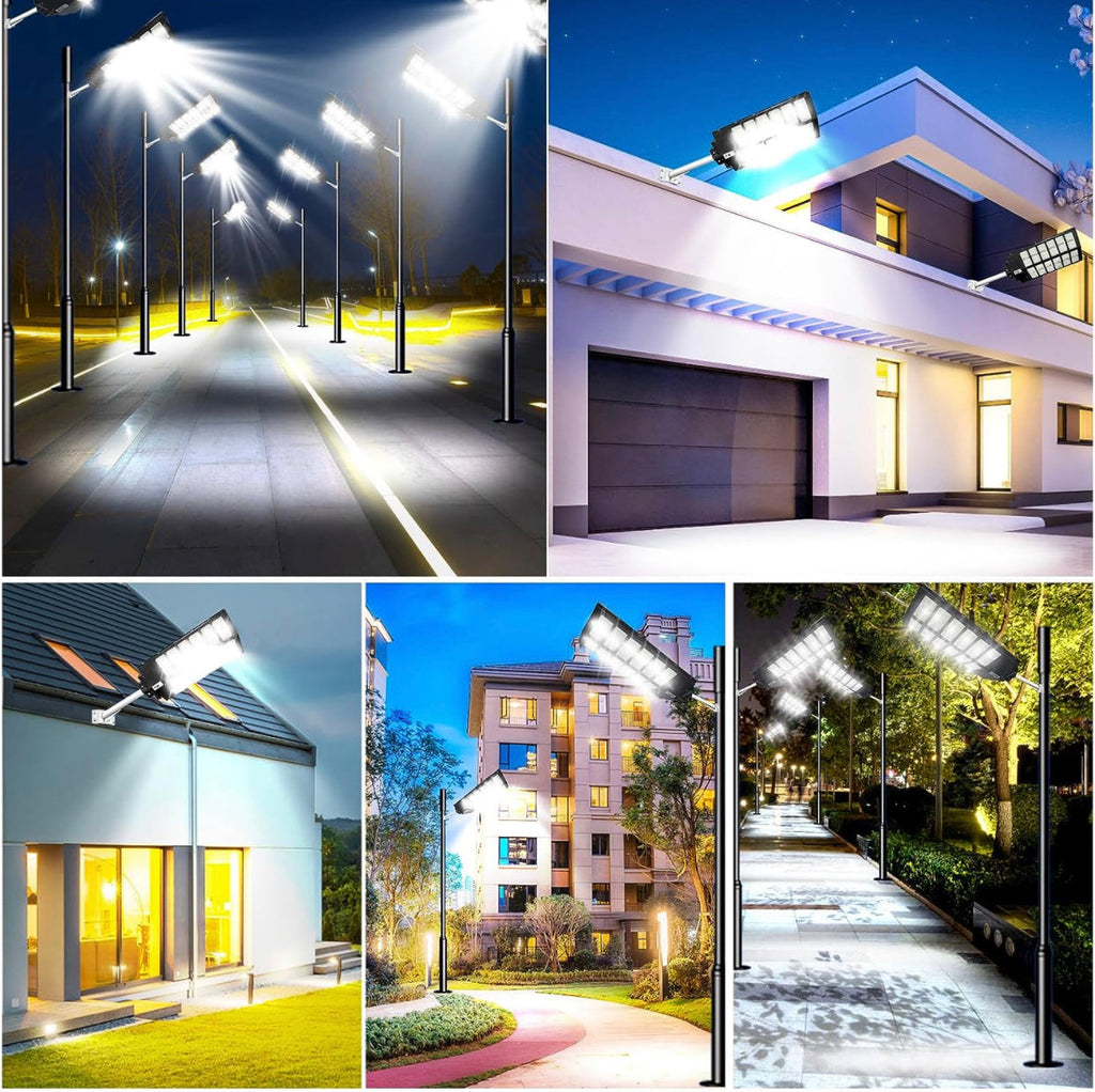 4800W LED Street Light Outdoor - [Warm White] 3000K Solar Street Lights , Dusk to Dawn, Motion Sensor With Remote