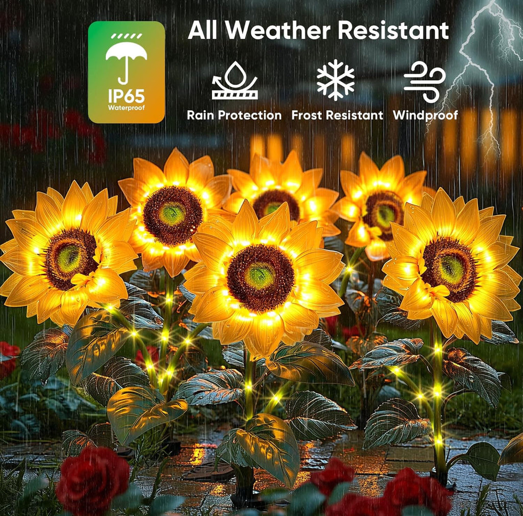 Solar Sunflower Lights 3 Pack with 9 Sunflower Lights