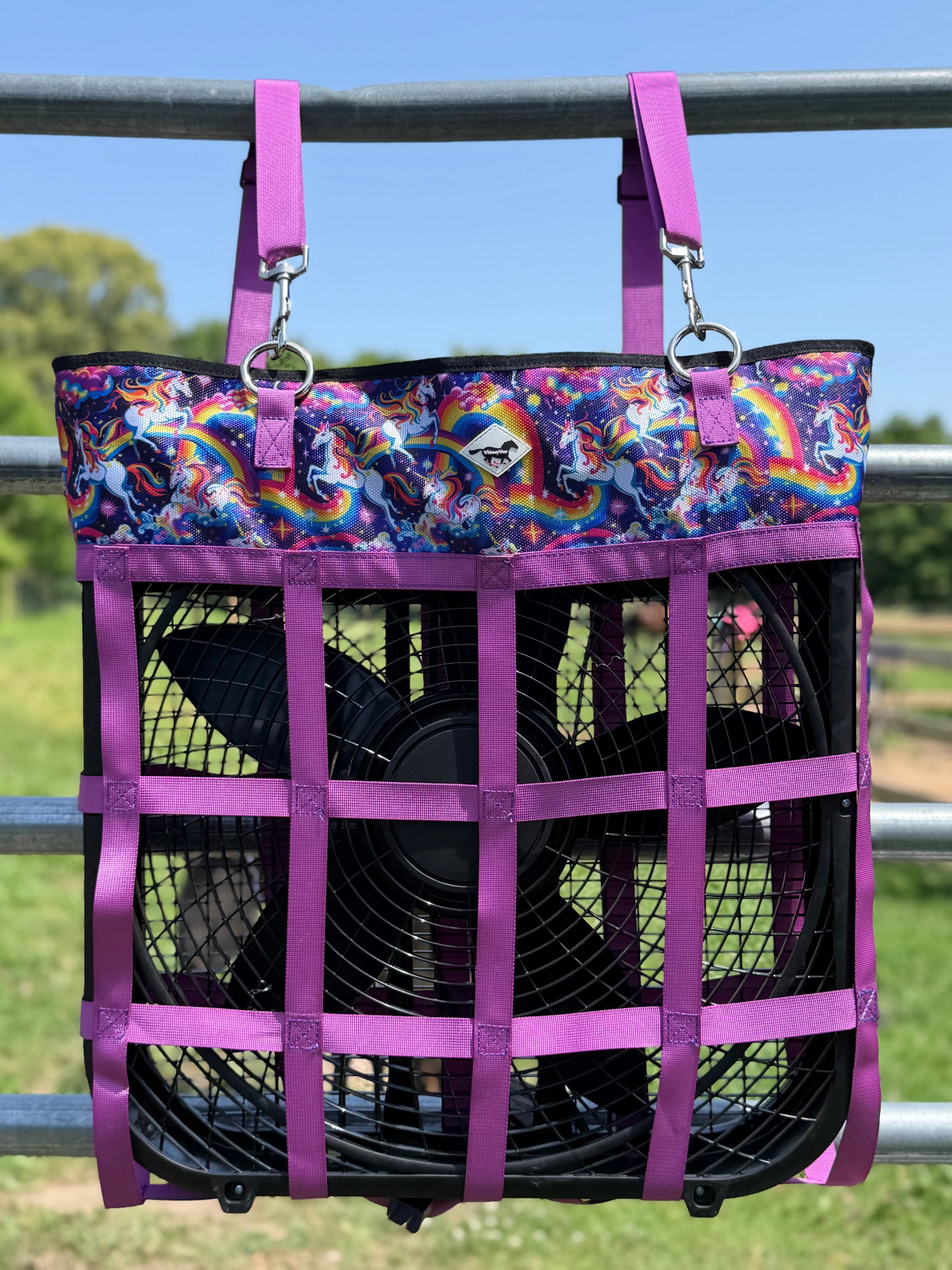 Barn Breeze Box Fan Bag – Celestial Unicorn Stall Fan Holder | WhinneyWear