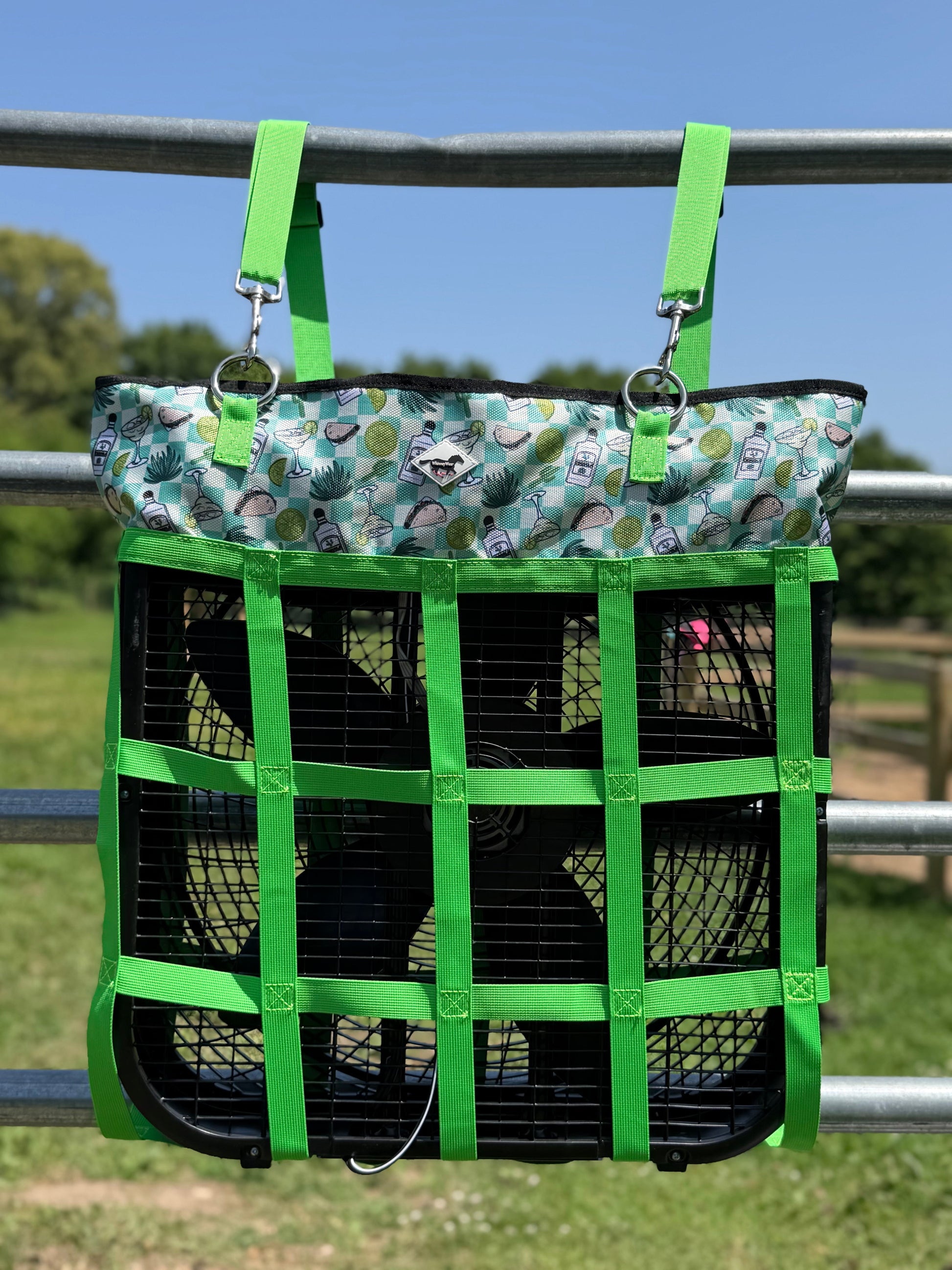 Barn Breeze Box Fan Bag – Tacos & Tight Turns Stall Fan Holder | WhinneyWear