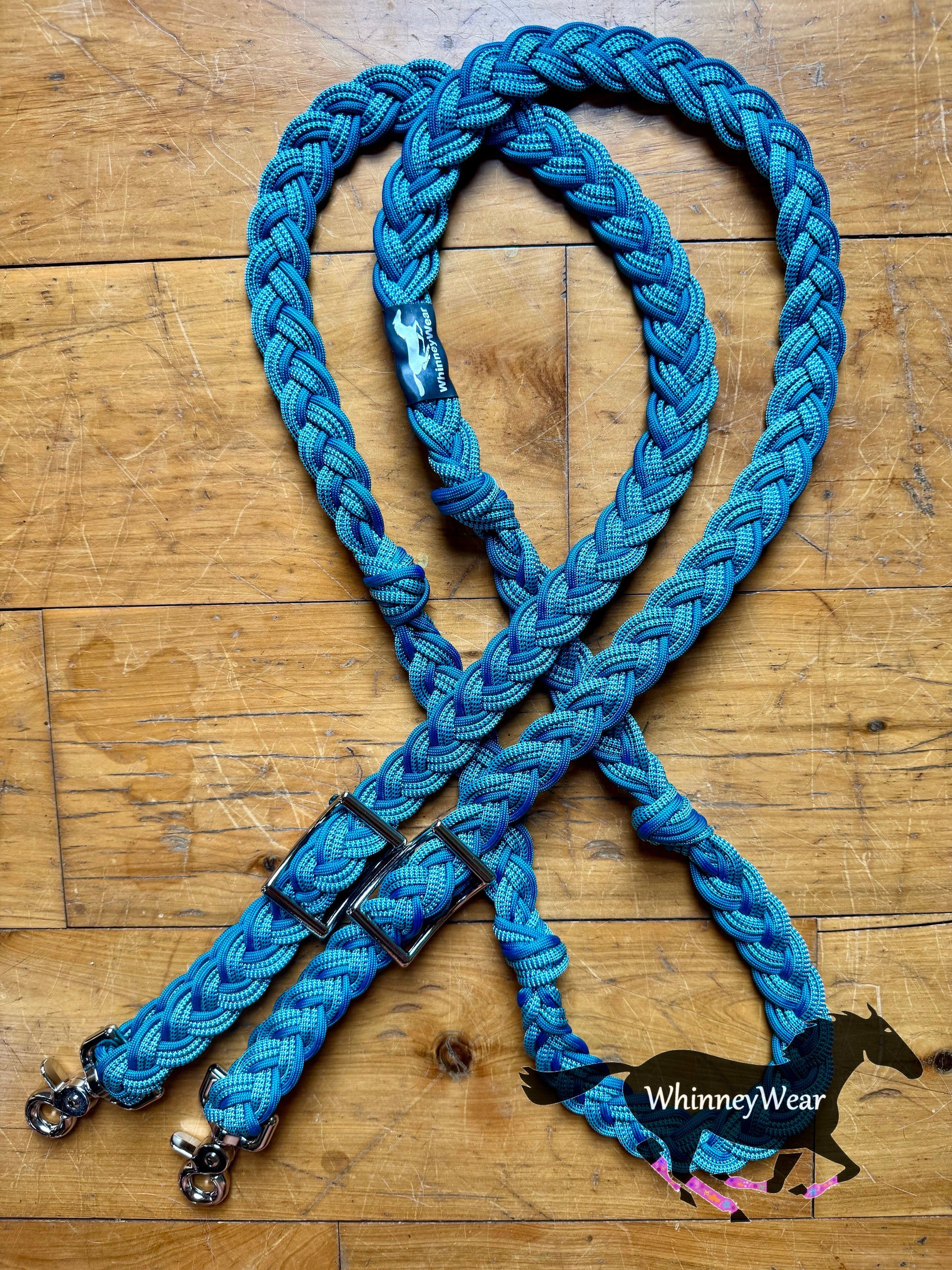 8ft Teal Specs Braided Reins