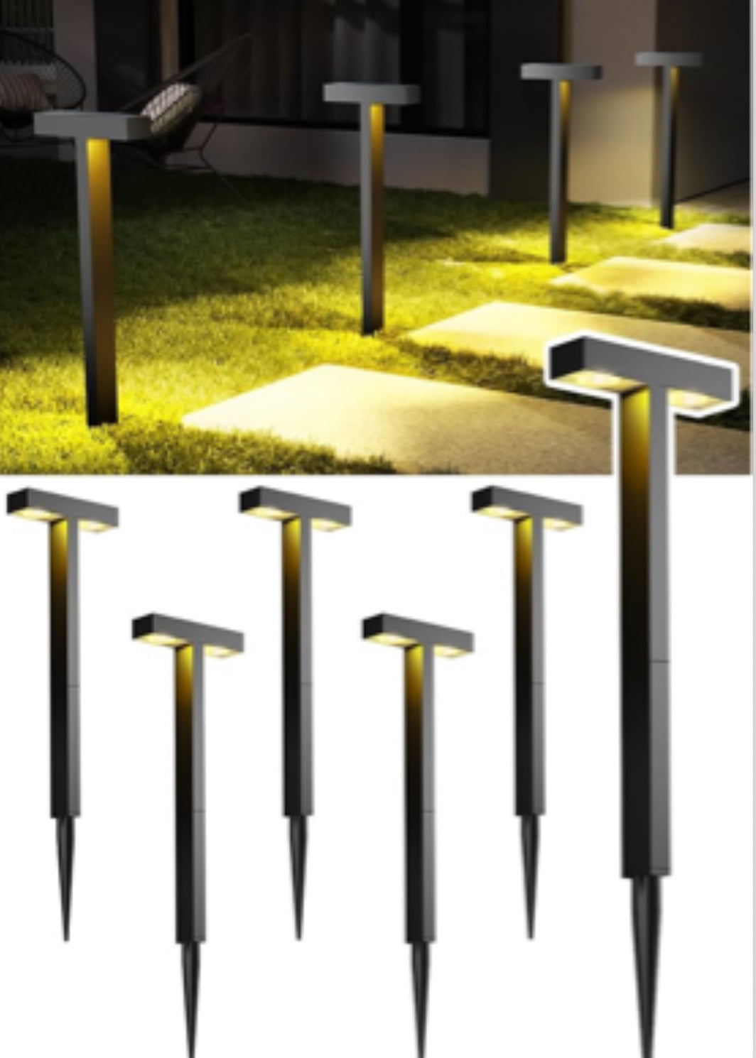 SmartYard Solar Modern Pathway Lights, 4 Pack -15 Lumen