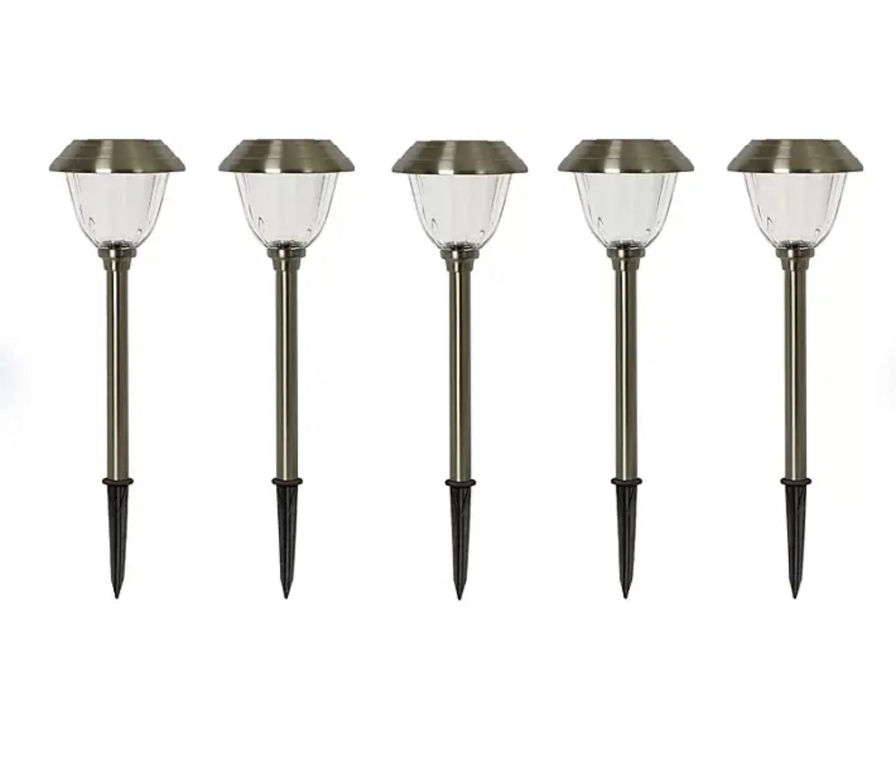 Enerigizer 10 Pack Solar Pathway LED Lights Outdoor 15 Lumen-Stainless Steel(Silver)