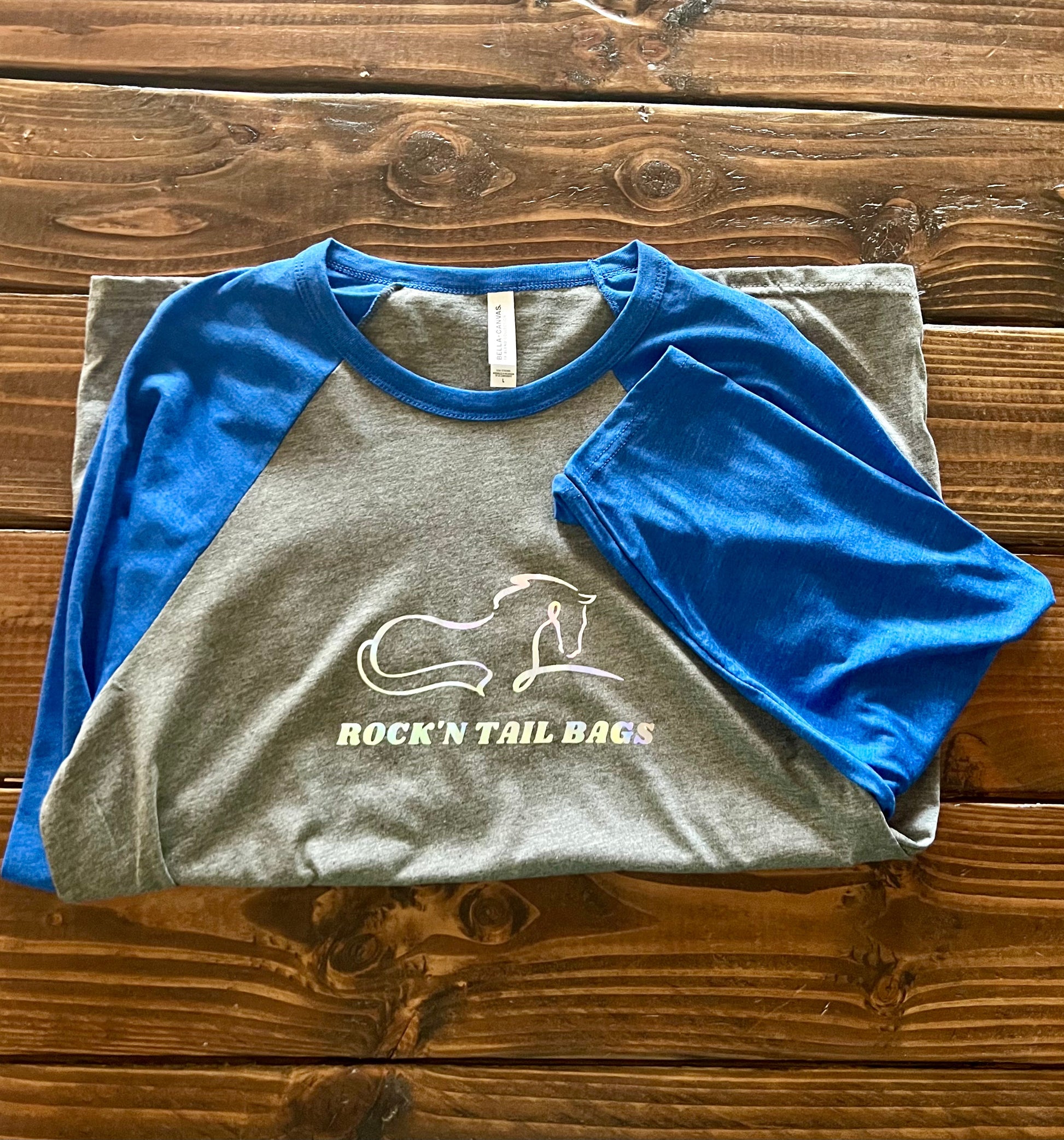 Light Blue/Grey Baseball Tee