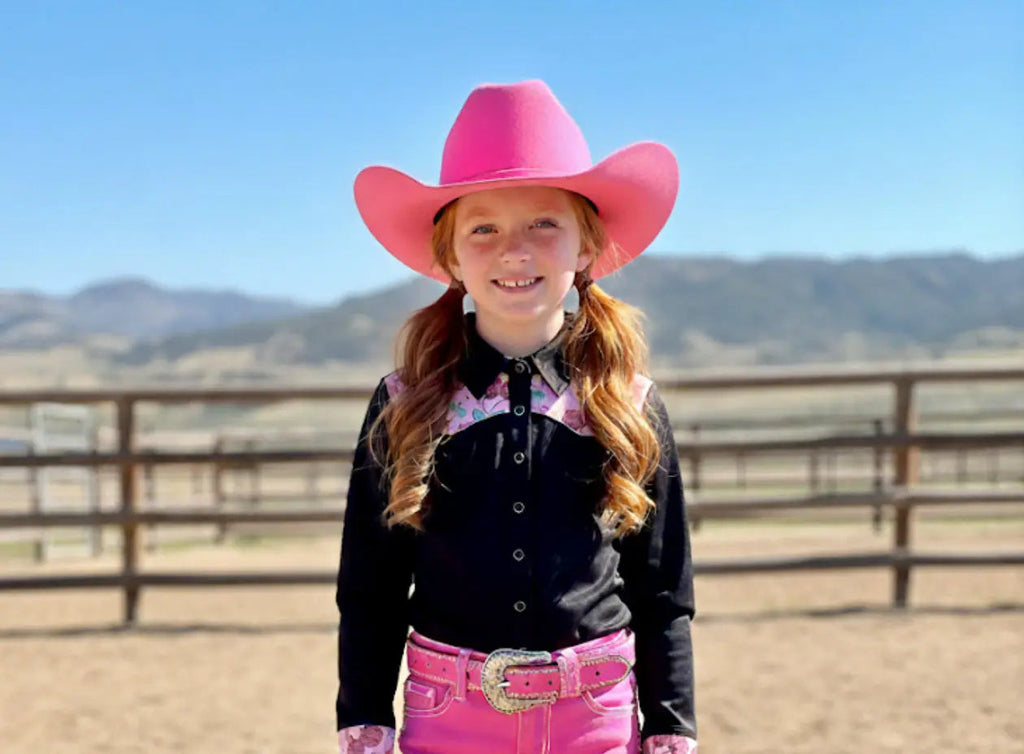 Cherry Groove Girls Western Pearl Snap Rodeo Shirt