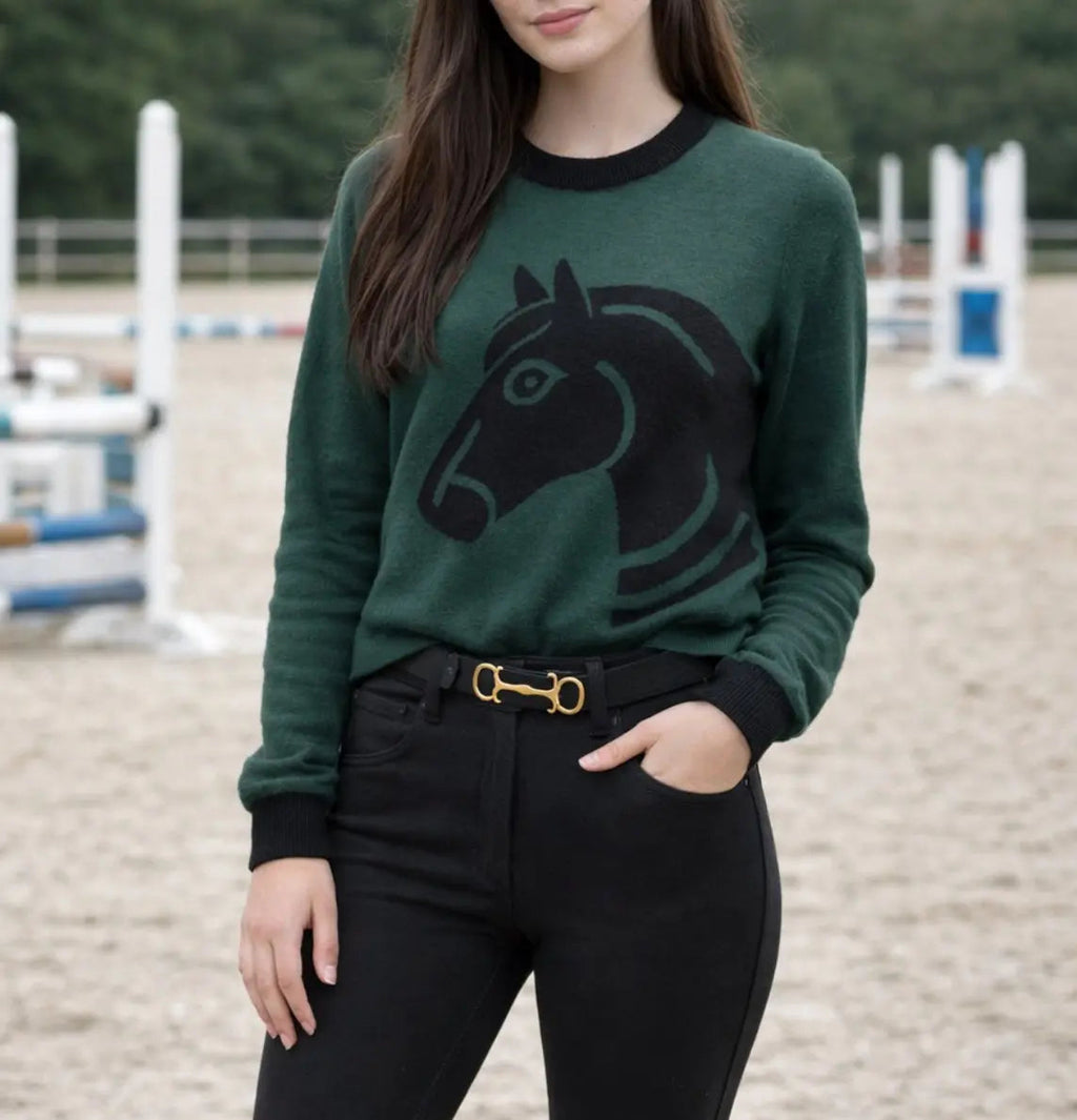 Neon Spur Heritage Horse Crew-Neck Sweater