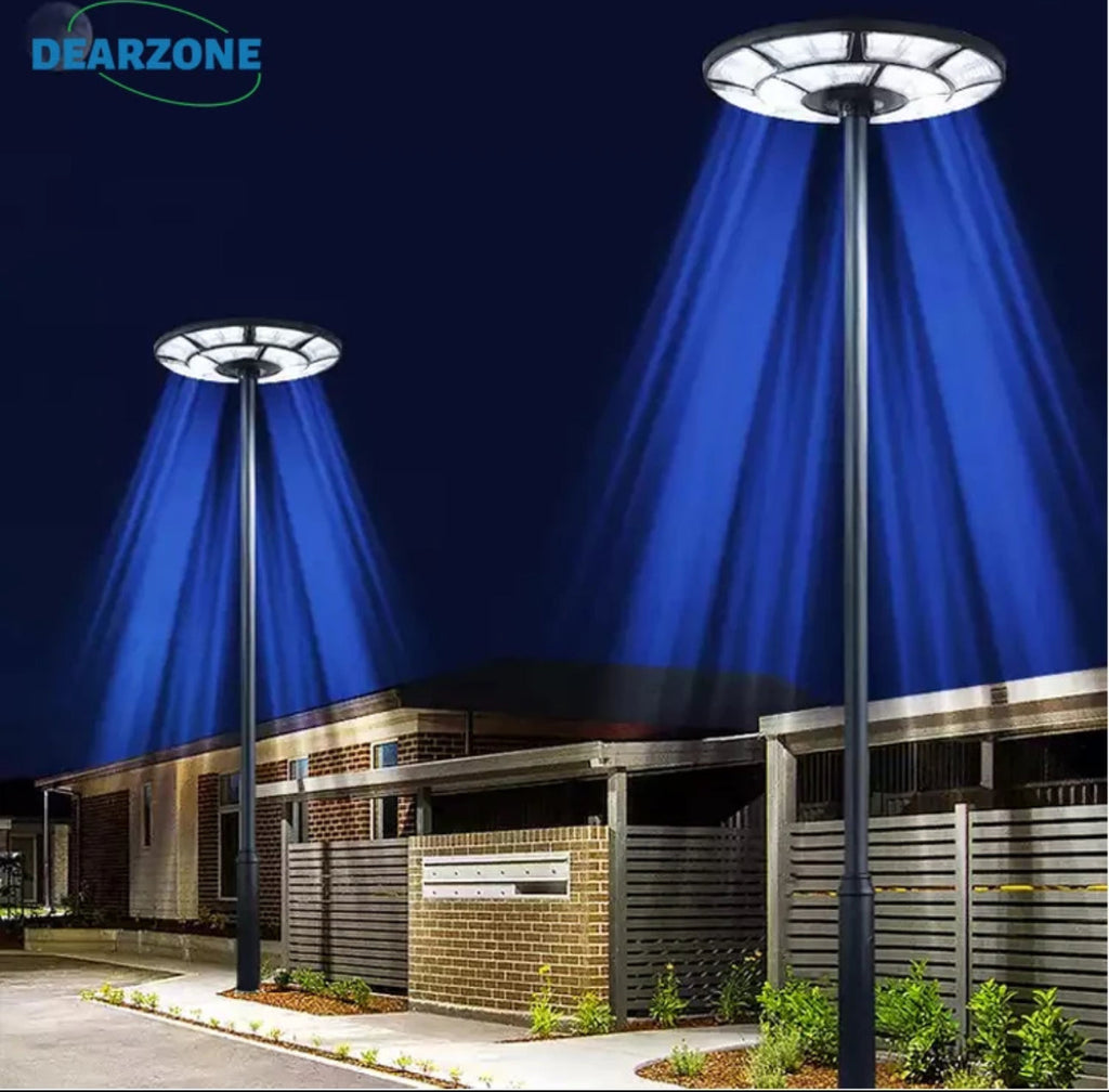 4500W Solar Outdoor Light Round 360° Wide Angle UFO Garden Pole And Wall Street Lights with Remote