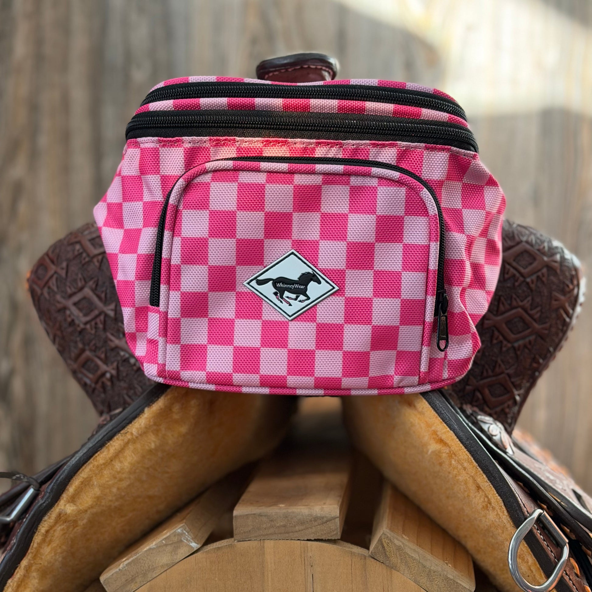 Pink Checkered Pommel Pack