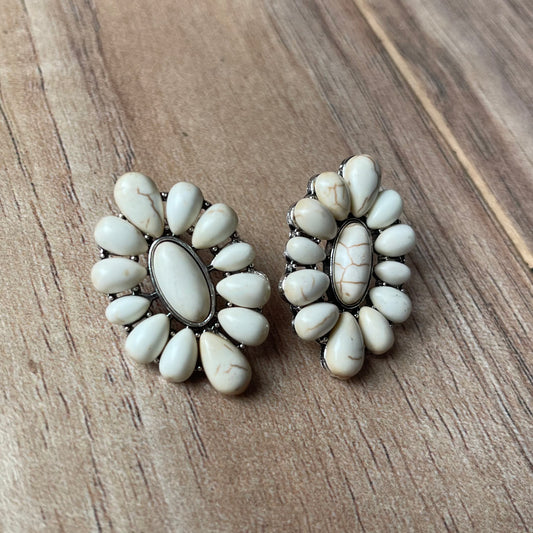 White stud earrings