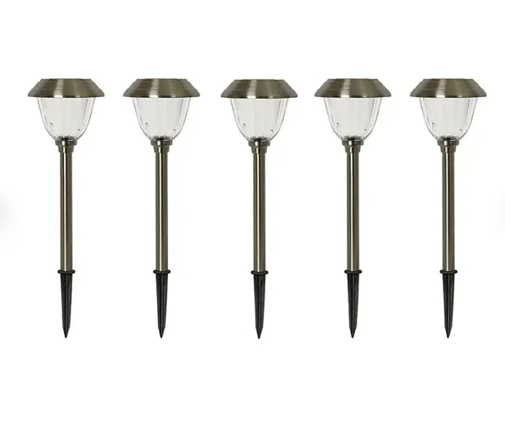 Energizer 10Pack Solar Pathway LED Lights Outdoor-Stainless Steel 15 Lumen ( Silver )