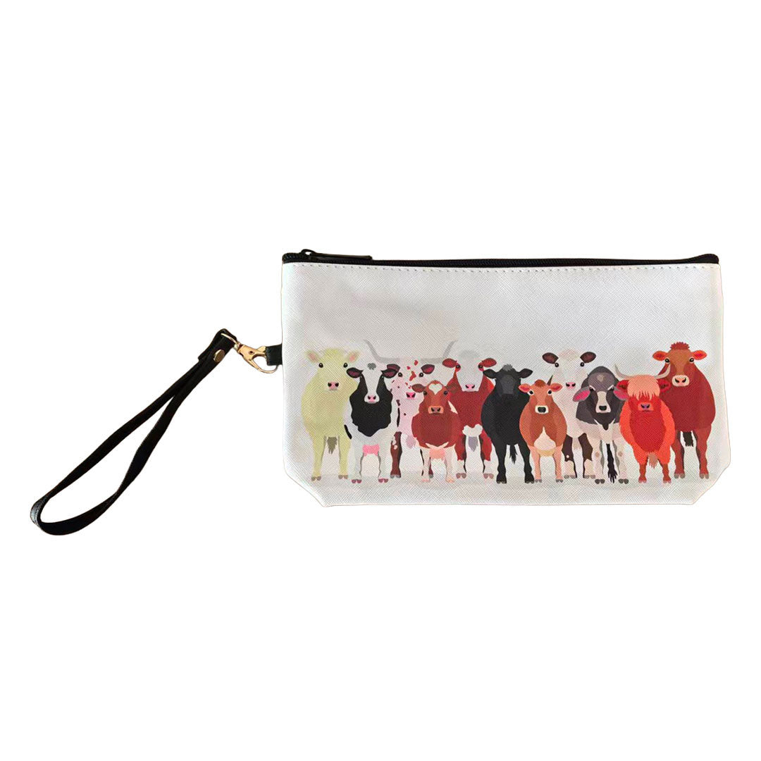 Awst Int'l Cattle Herd Medium Accessory Bag With Wristlet
