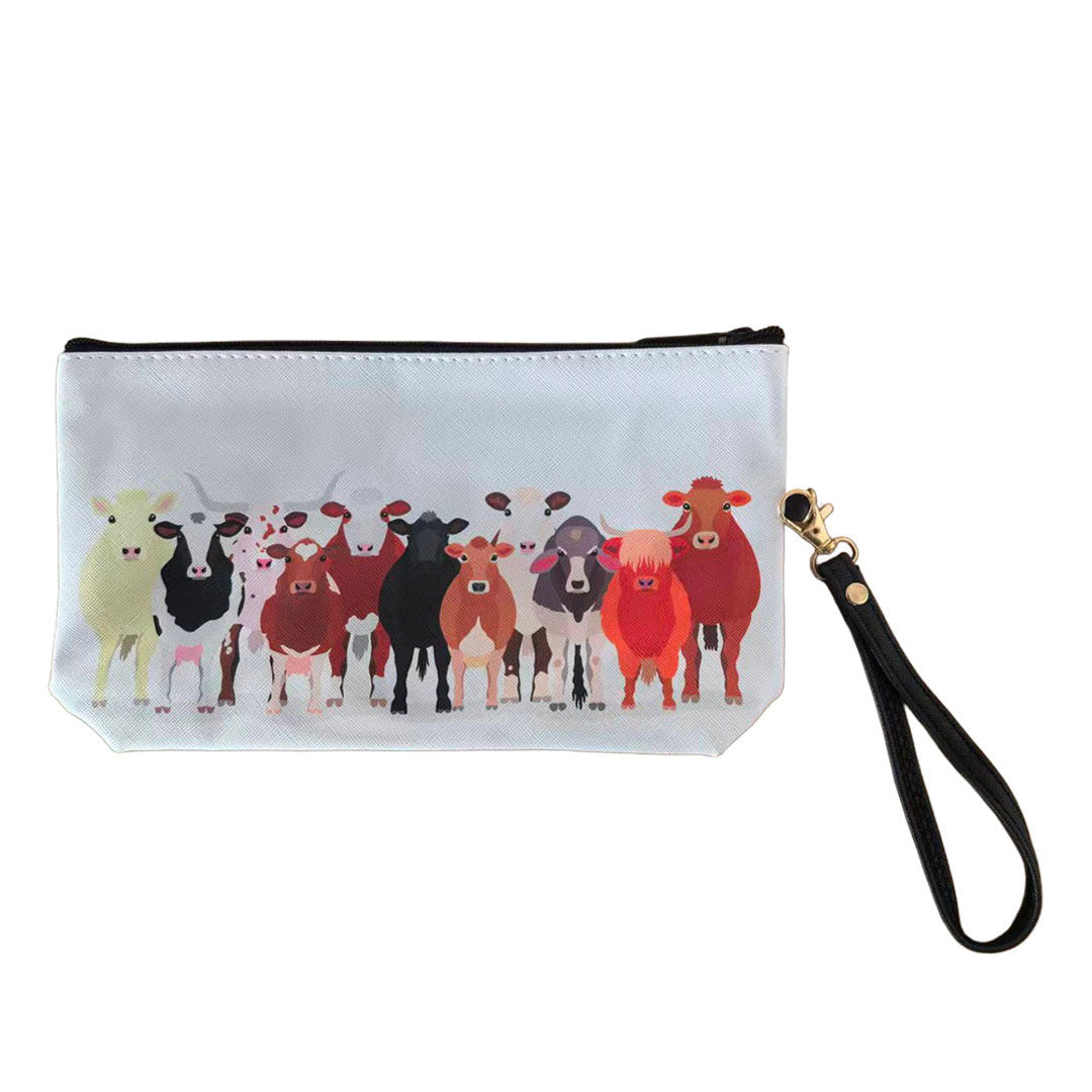 Awst Int'l Cattle Herd Medium Accessory Bag With Wristlet