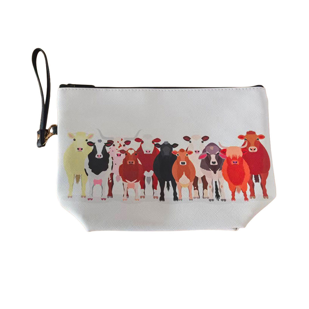 Awst Int'l Cattle Herd Large Accessory Bag With Wristlet