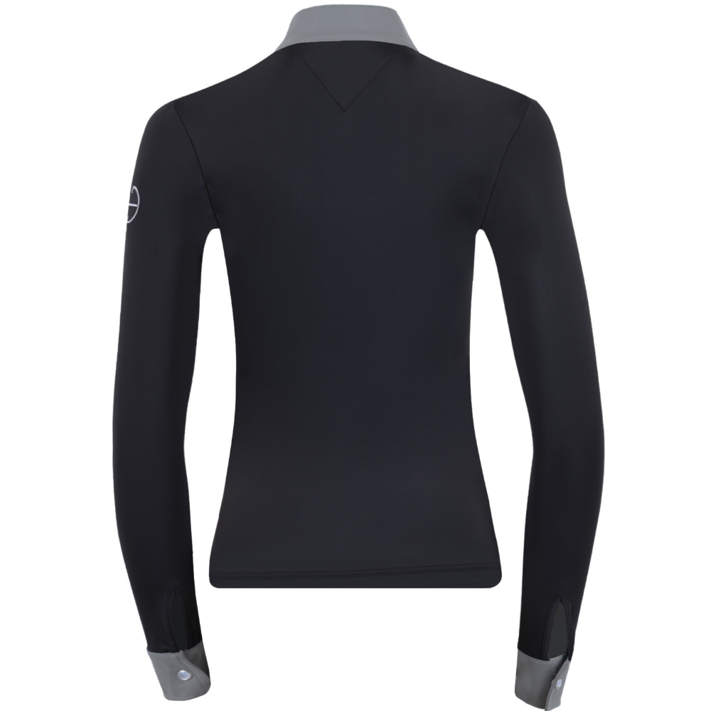 Roxana - Black & Luxe Gray Long Sleeve Riding Shirt