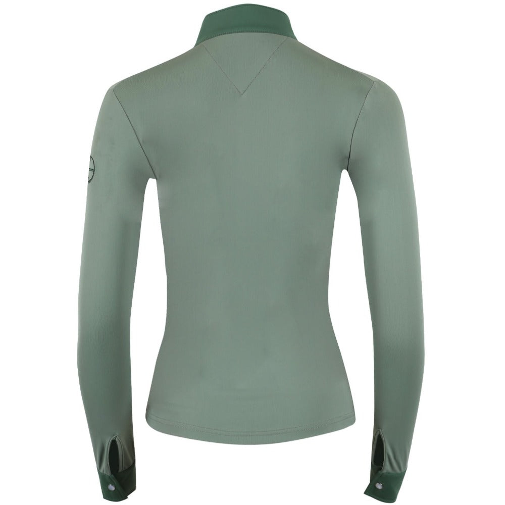 Roxana - Sage & Hunter Green Long Sleeve Riding Shirt