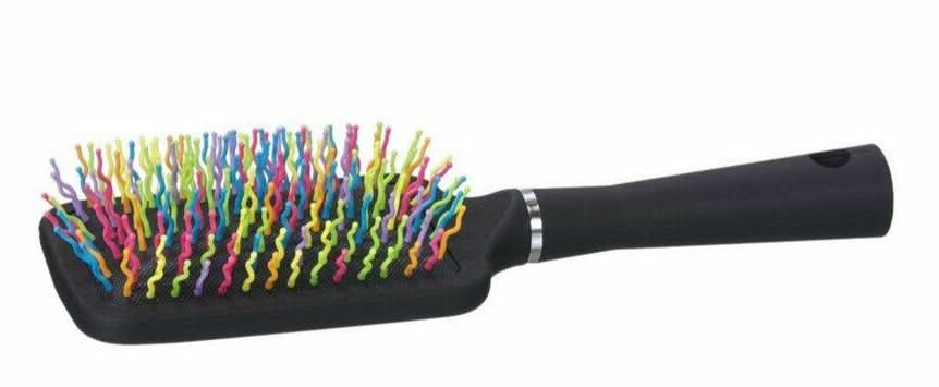Tough-1 Mane & Tail Paddle Brush with Rainbow Bristles – Great for Horses, Pets & People