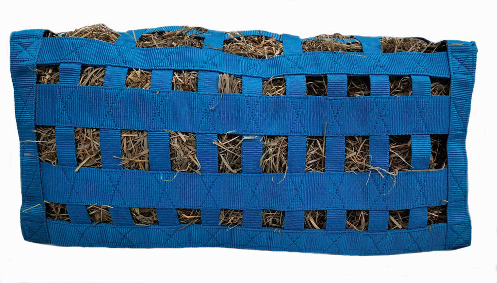 Scratchless Slow Feeder Hay Bag – 3.5" x 3" Square Openings – Easy or Moderate Feeding – 6-Month Warranty | Super Tough Bottom