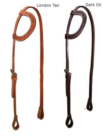 Tahoe Leaf Tooled Slip Ear Headstall 5/8" USA Leather