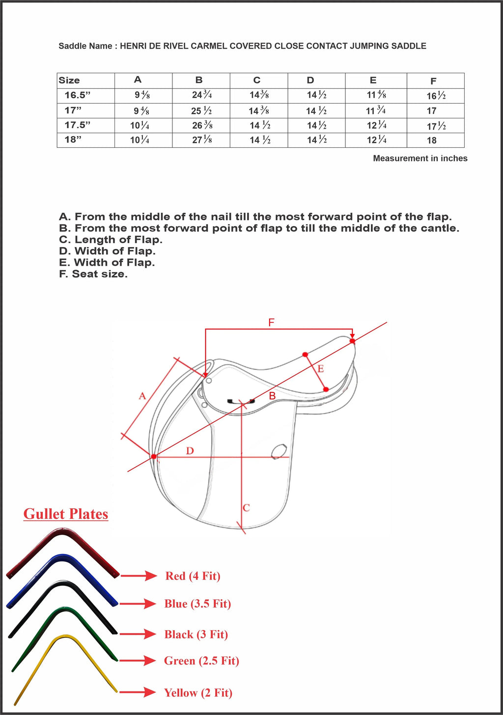 Henri de Rivel Carmel Covered Close Contact Jumping Saddle