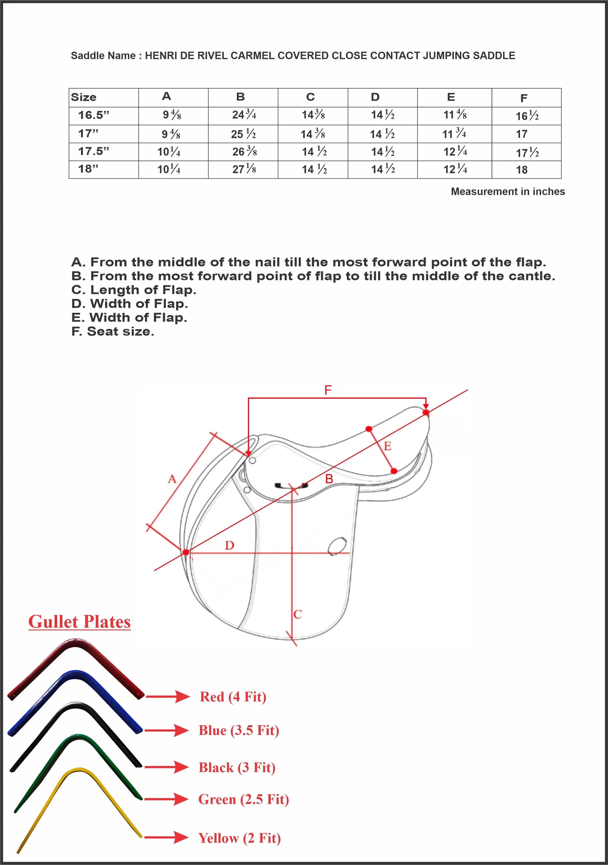 Henri de Rivel Carmel Covered Close Contact Jumping Saddle